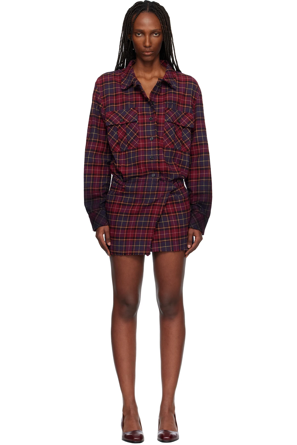 Red Check Flannel Arrow Minidress