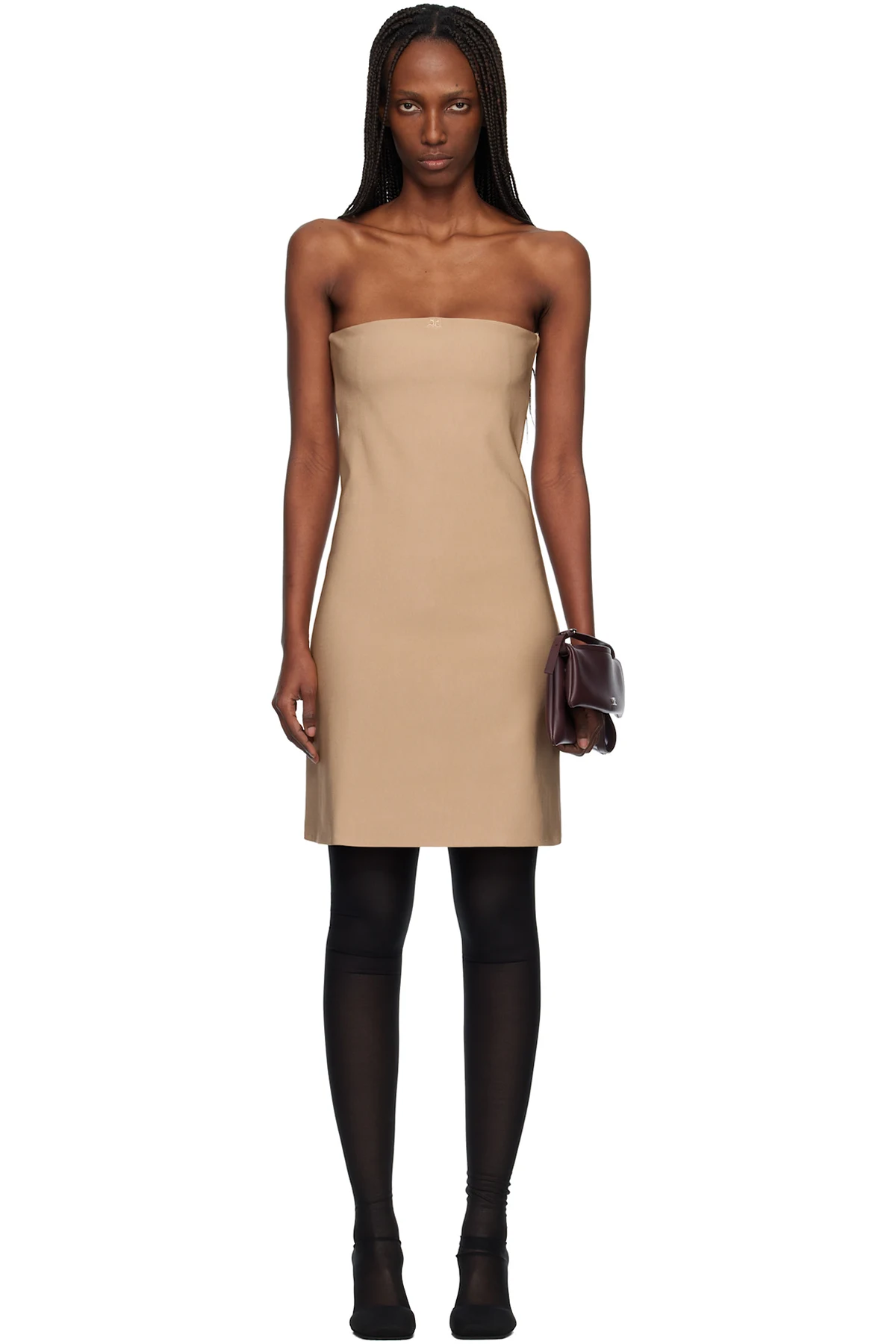 Beige Bustier Lingerie Jersey Minidress