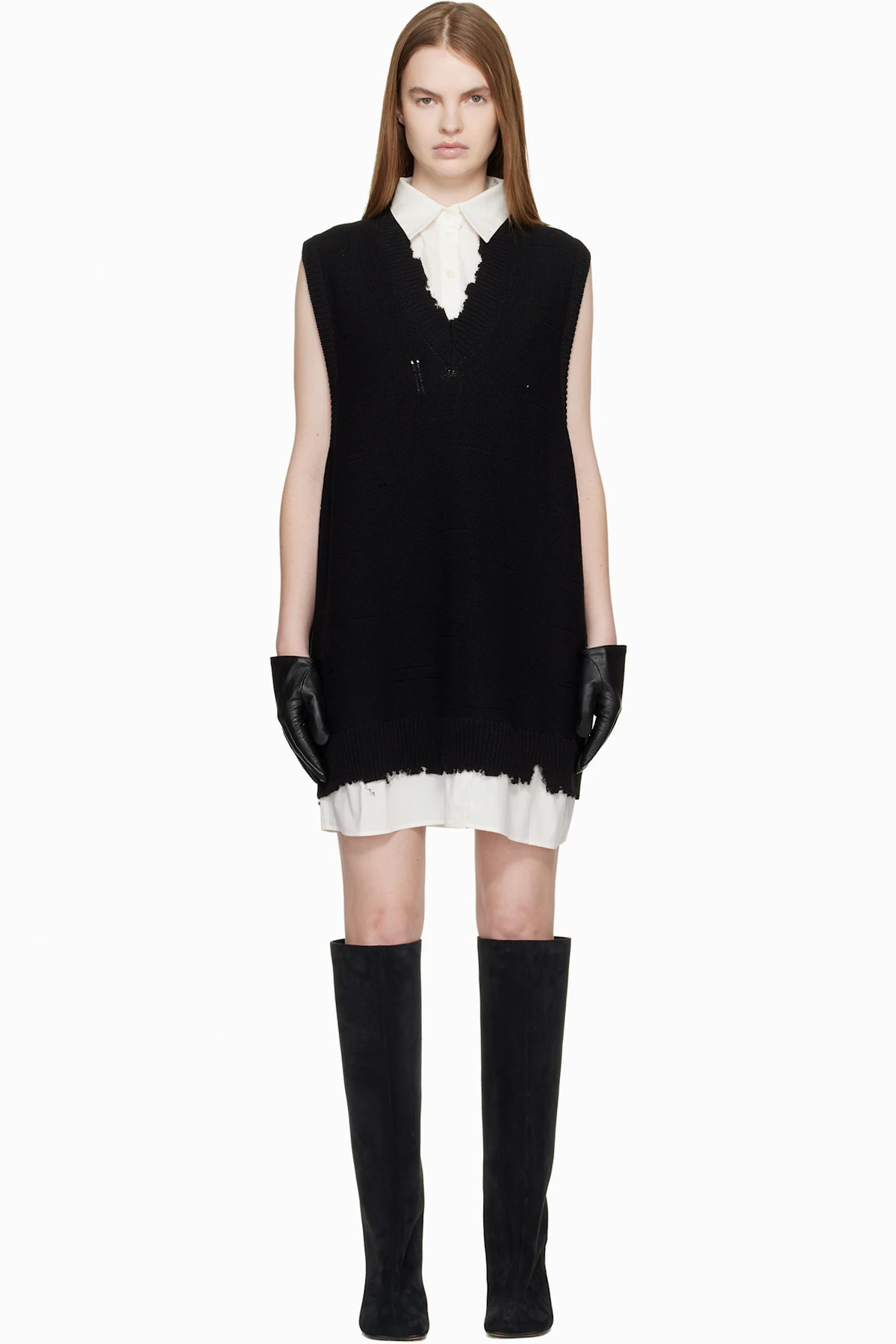 Black 'Two in One' Gauge 5 Minidress