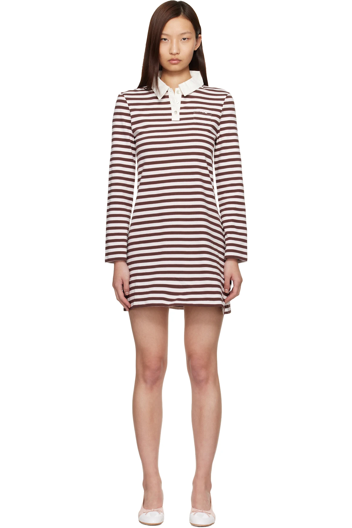 Off-White & Brown Toto Minidress