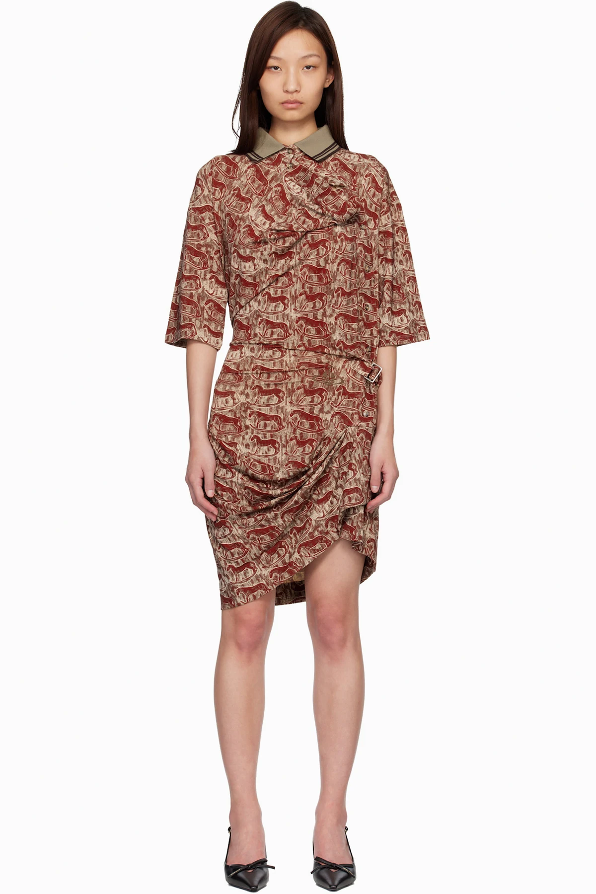 Red Ming Polo Minidress