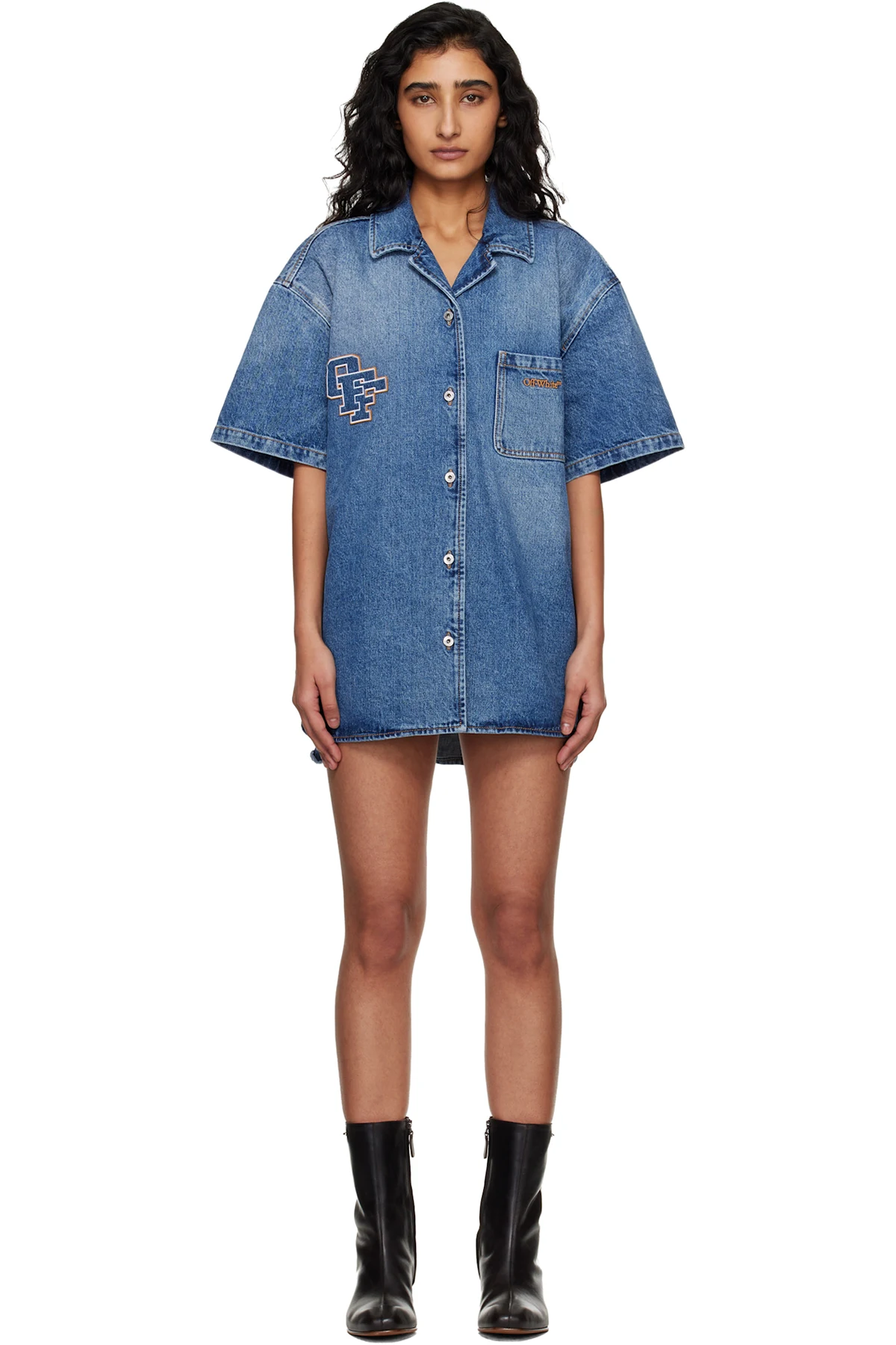 Blue Royal Patch Denim Minidress