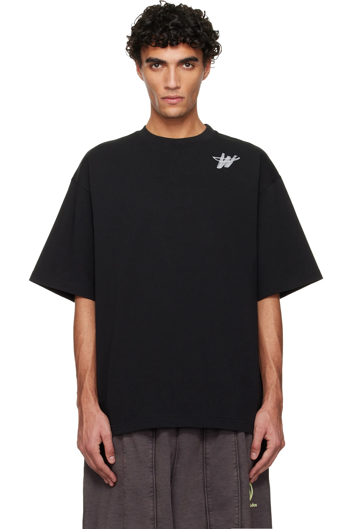 Black 'WD' Logo T-shirt