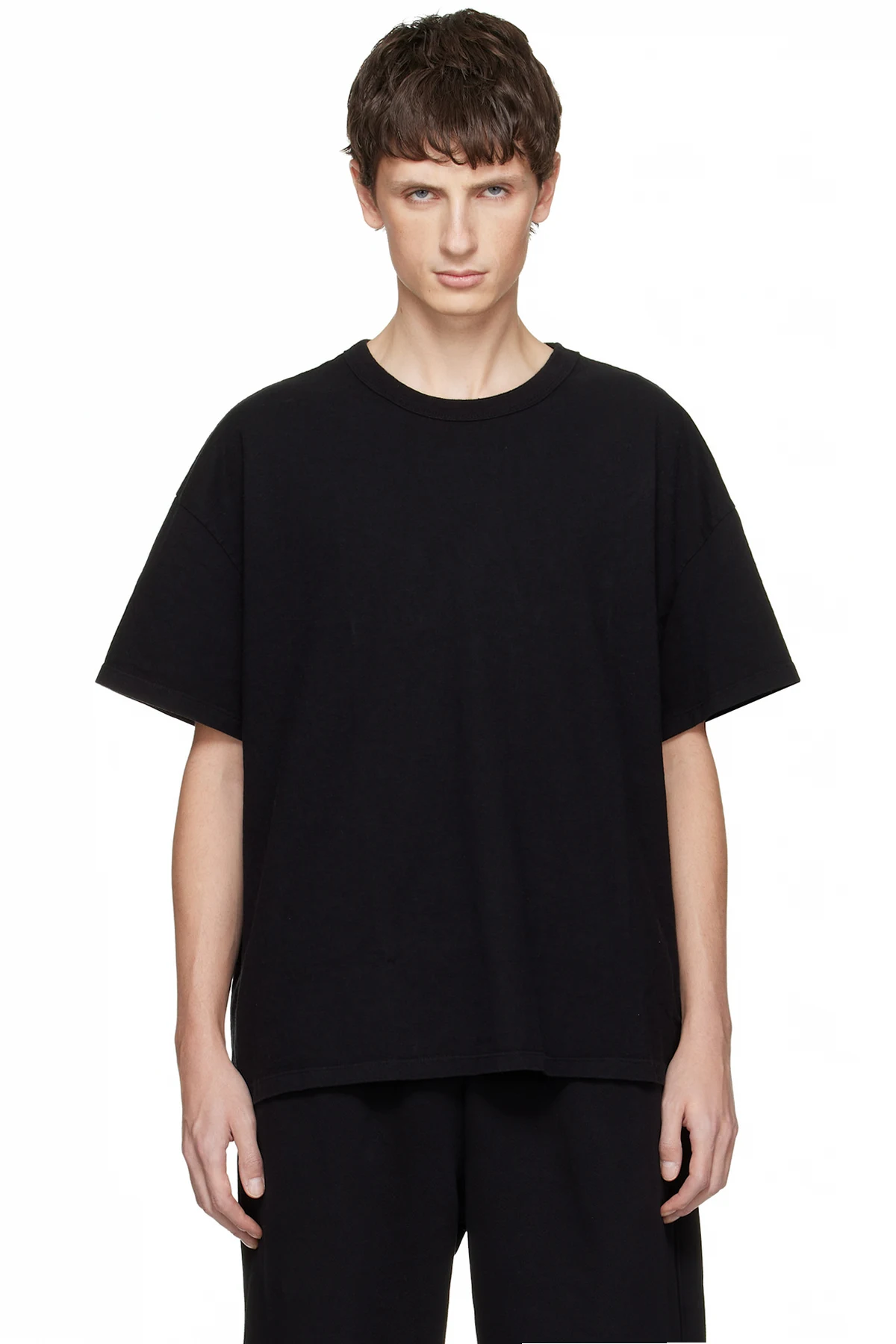 Black Lightweight Binded Neck Oversized T-shirt