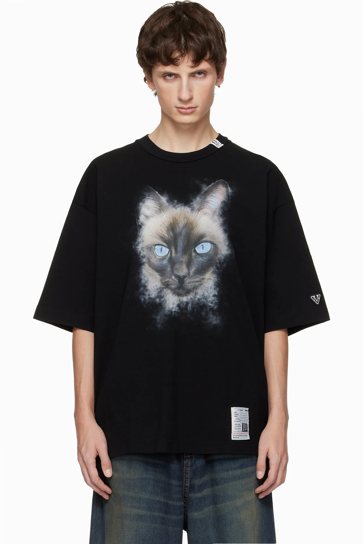 Black Cat Printed T-shirt