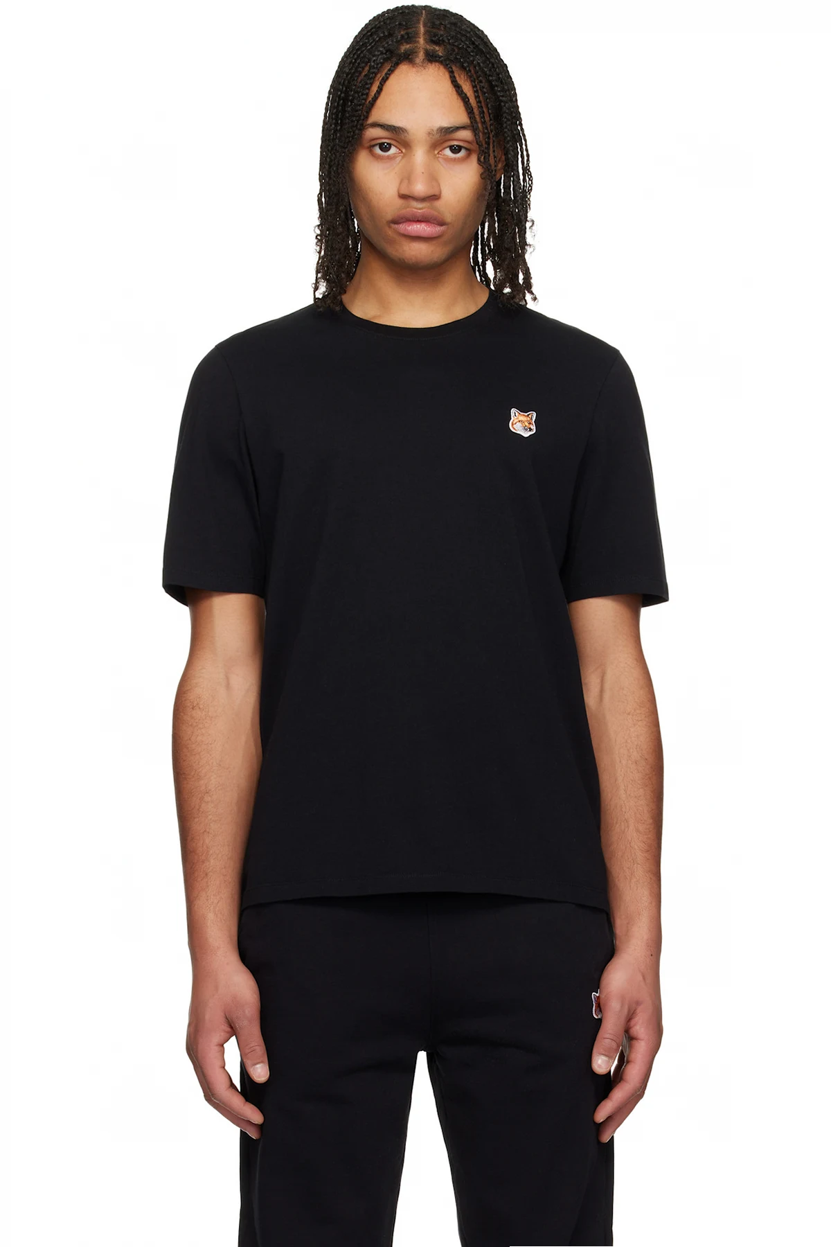 Black Fox Head Patch Regular T-shirt