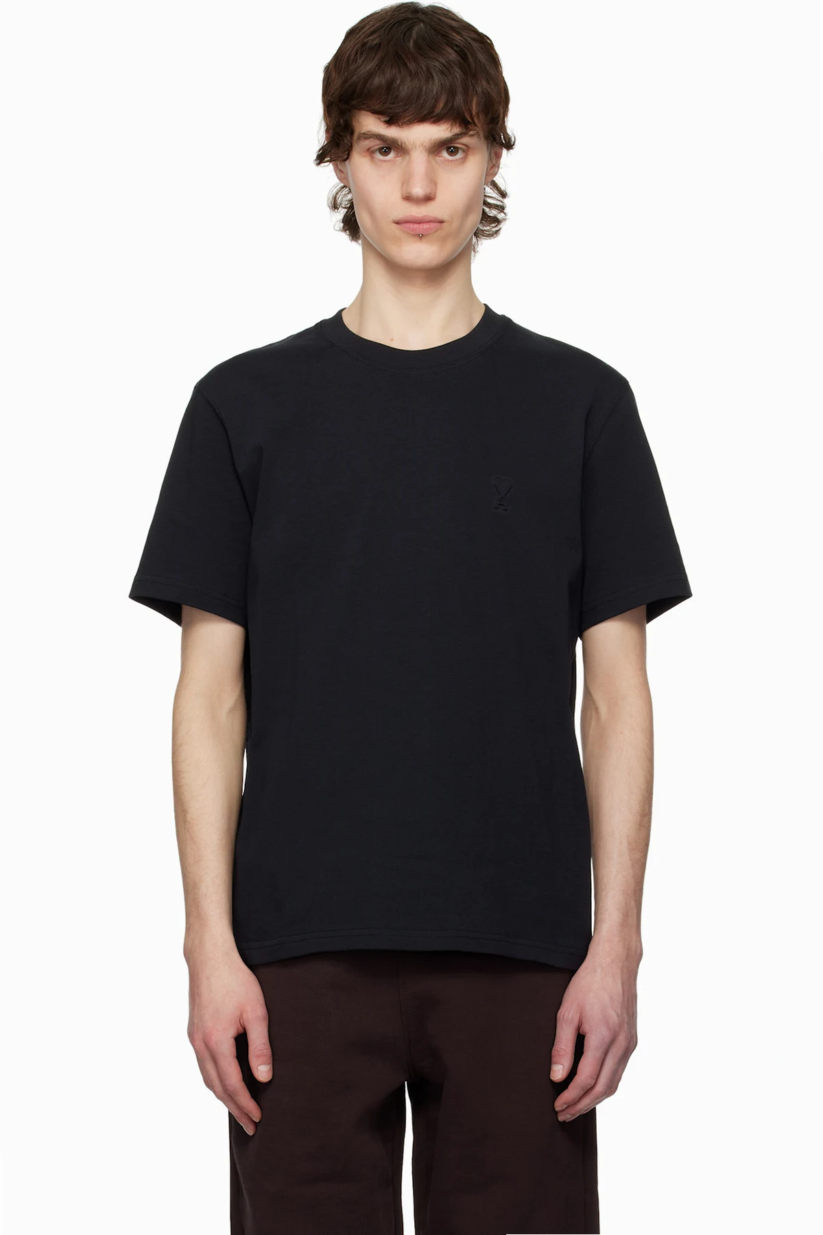 Black Cotton Ami de Coeur T-shirt