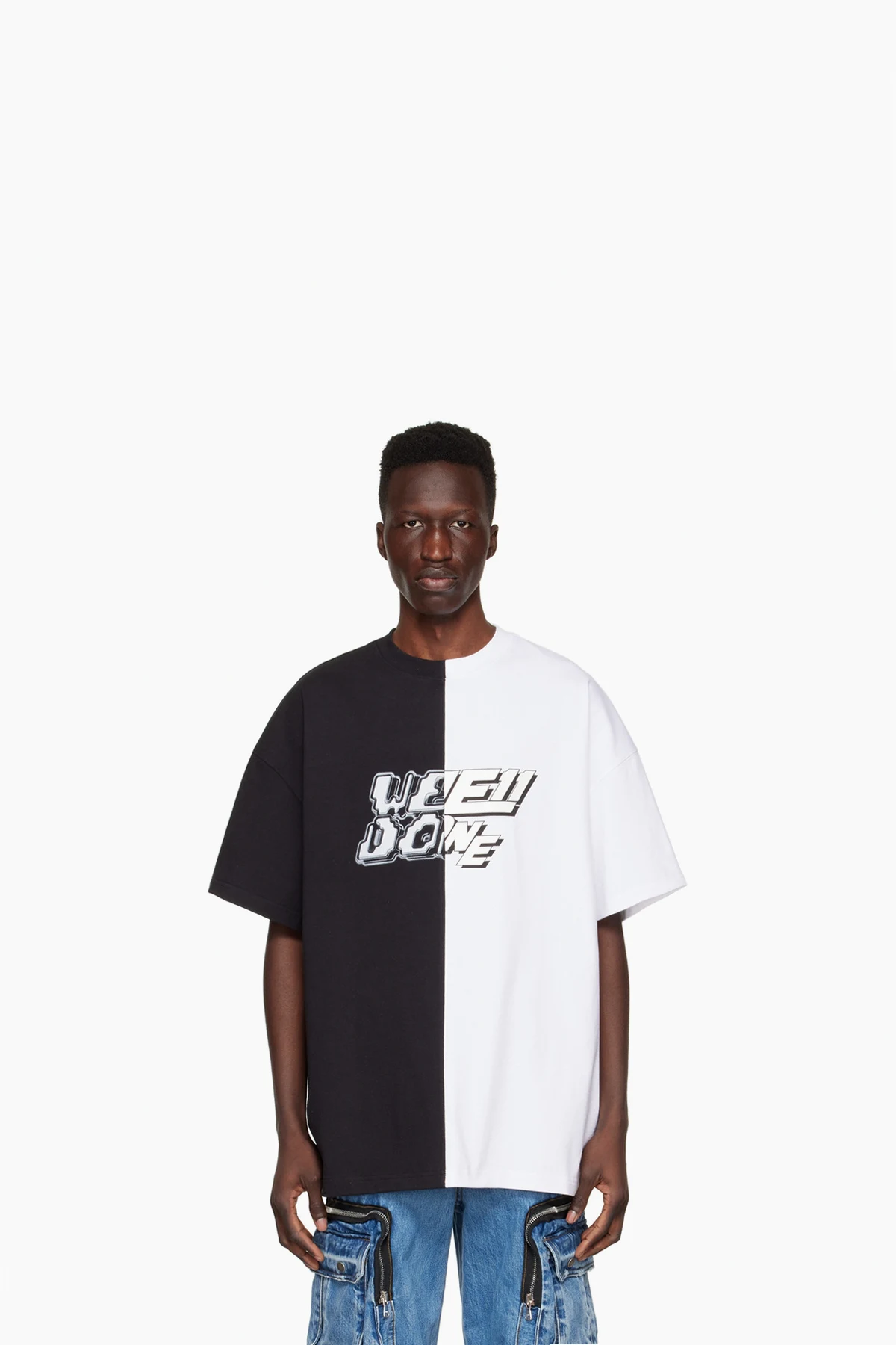 Black & White Half & Half T-Shirt