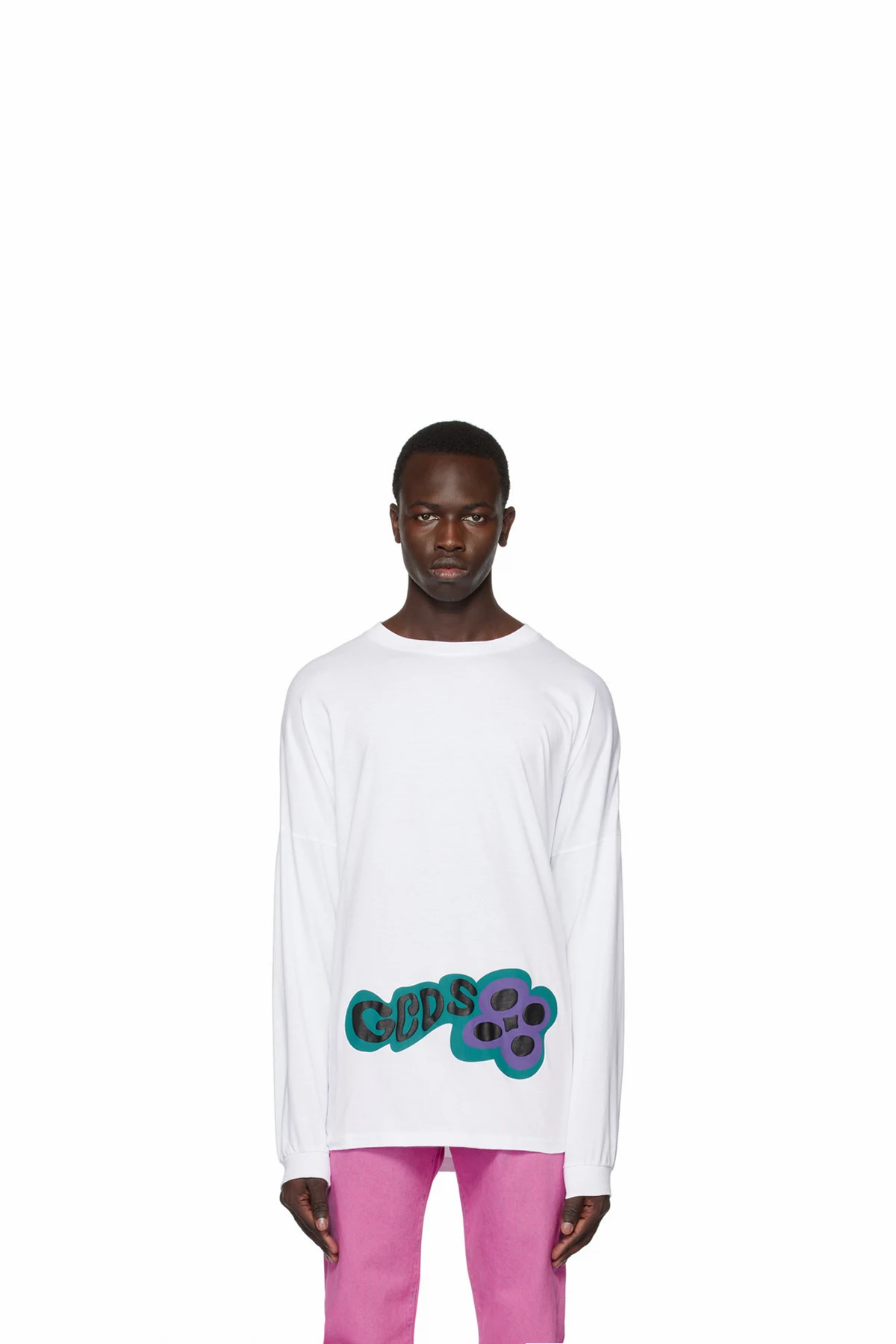 White Checkerboard Long Sleeve T-Shirt