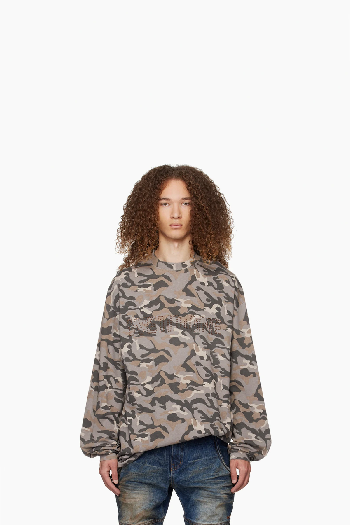 Gray Camo Long Sleeve T-Shirt