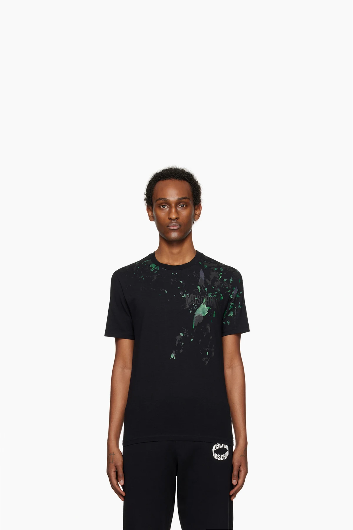 Black Painted Effect T-Shirt