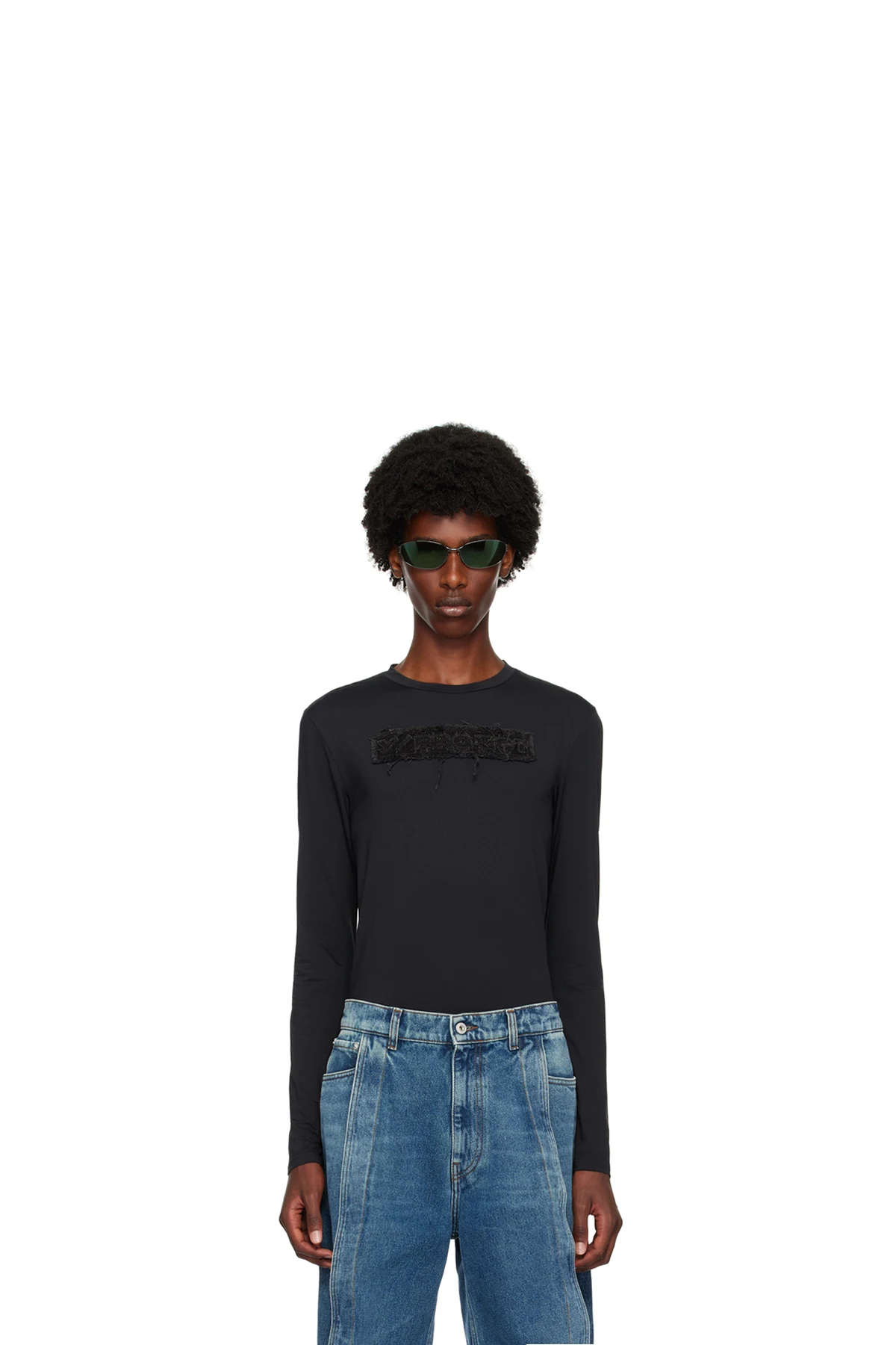 Black Logo Patch Long Sleeve T-Shirt