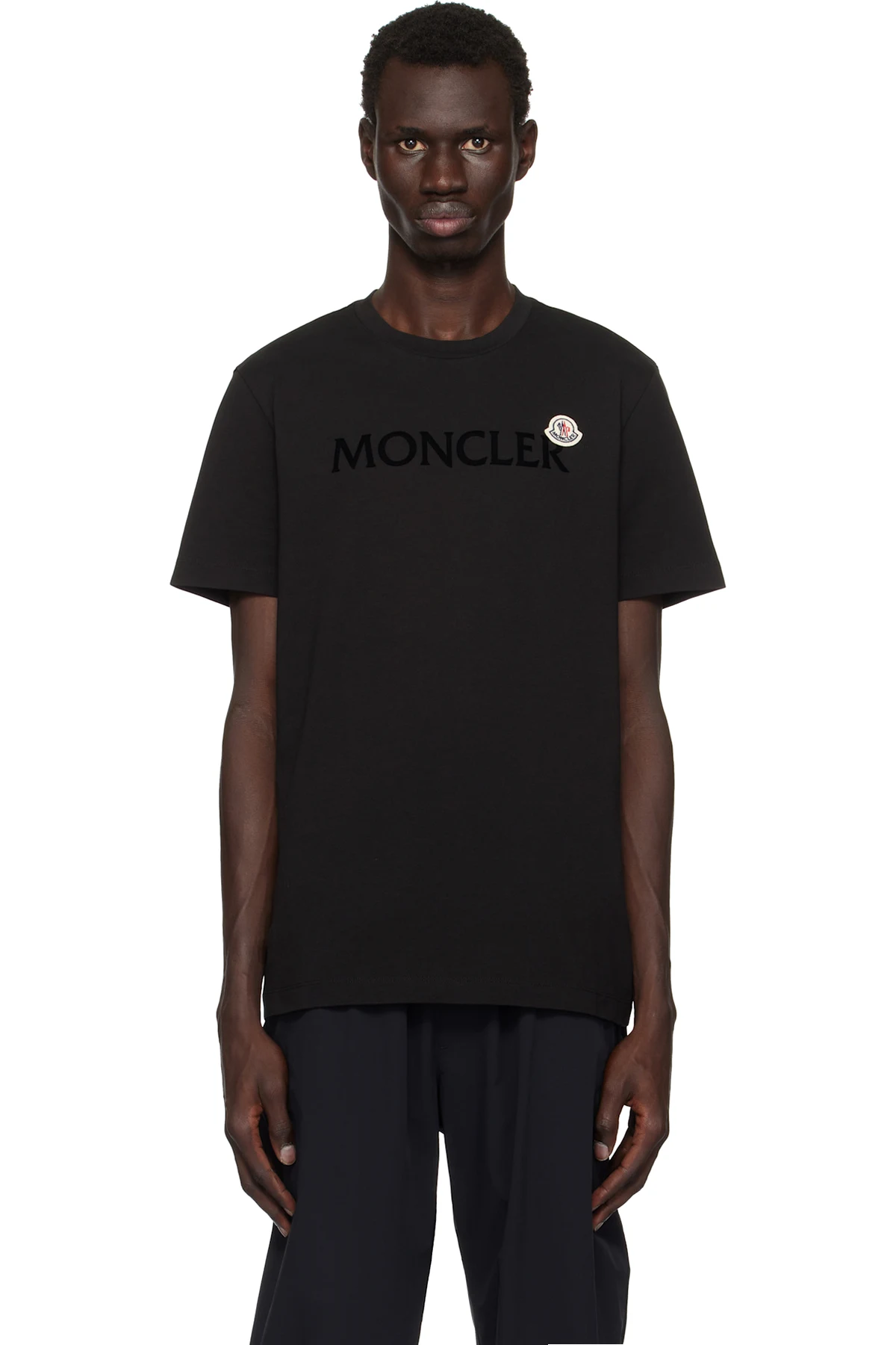 Black Flocked Logo T-Shirt