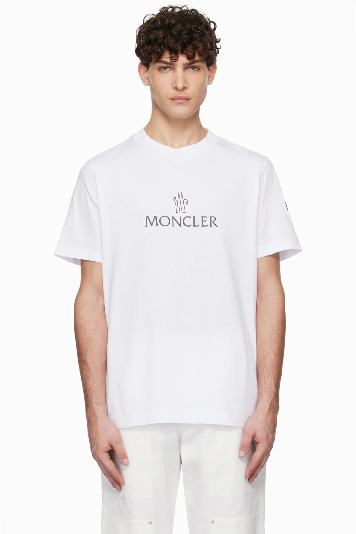White Logo Cotton T-shirt
