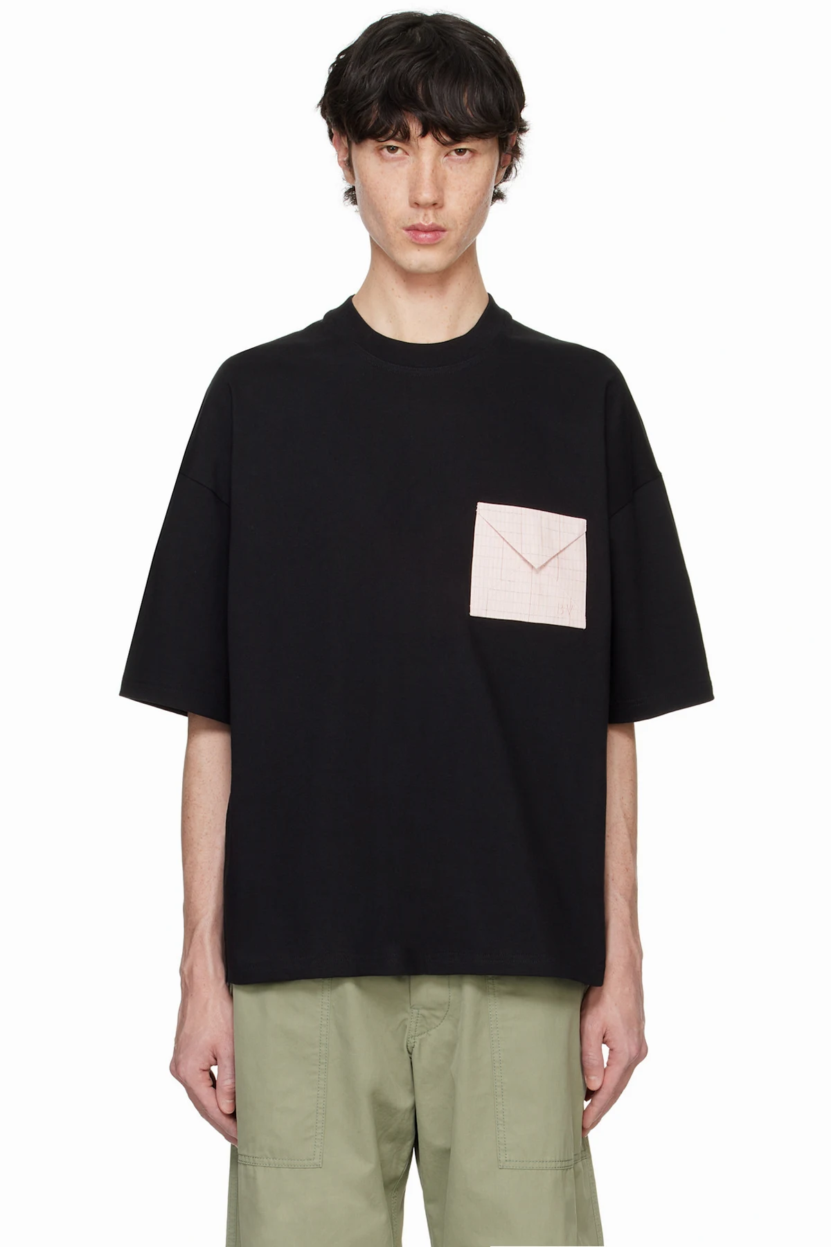 Black Pima Cotton Jersey Oversized T-shirt