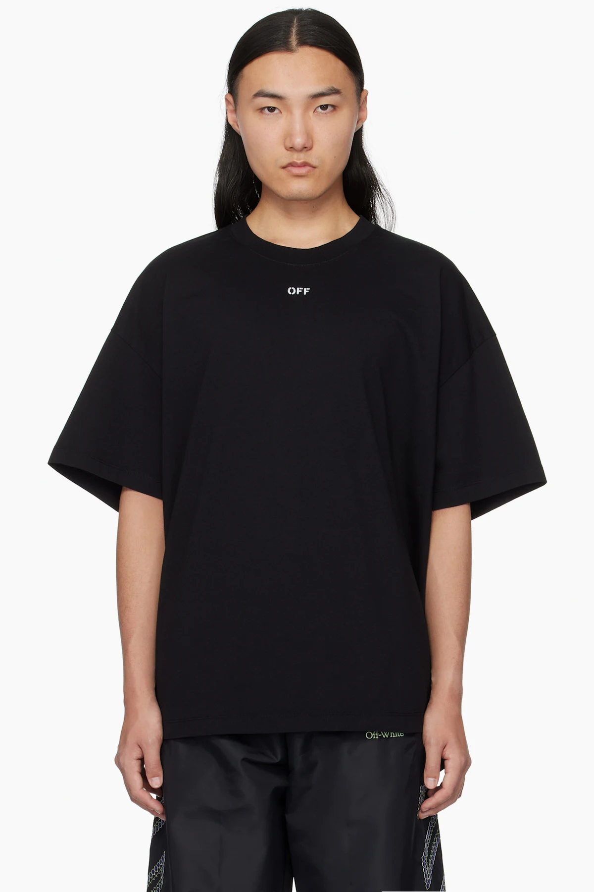 Black 'Off' Stamp Over T-shirt