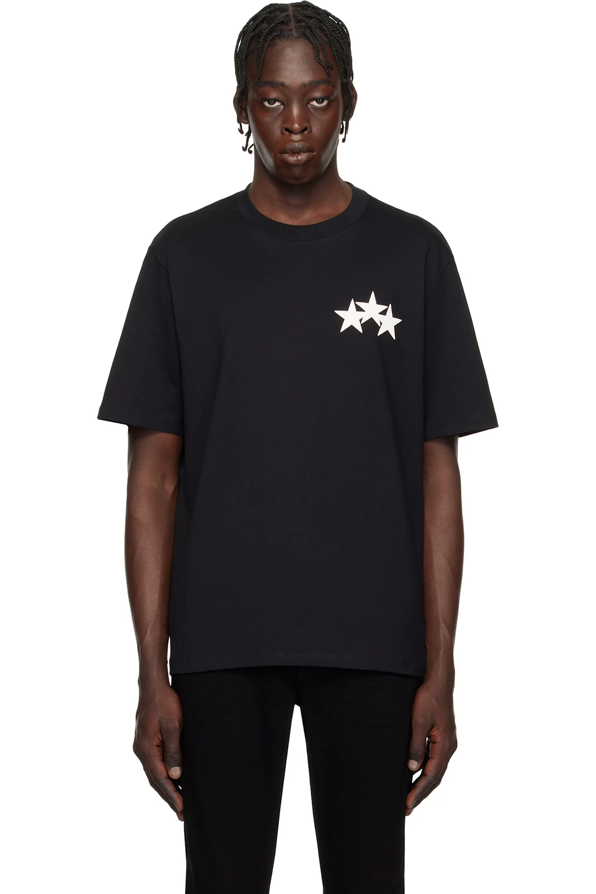 Black Three Star T-shirt
