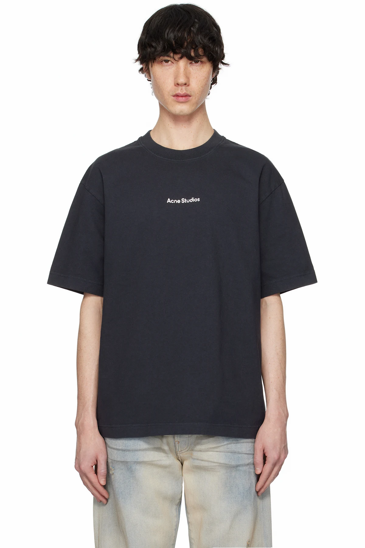 Black Relaxed Fit Stamp Logo T-shirt
