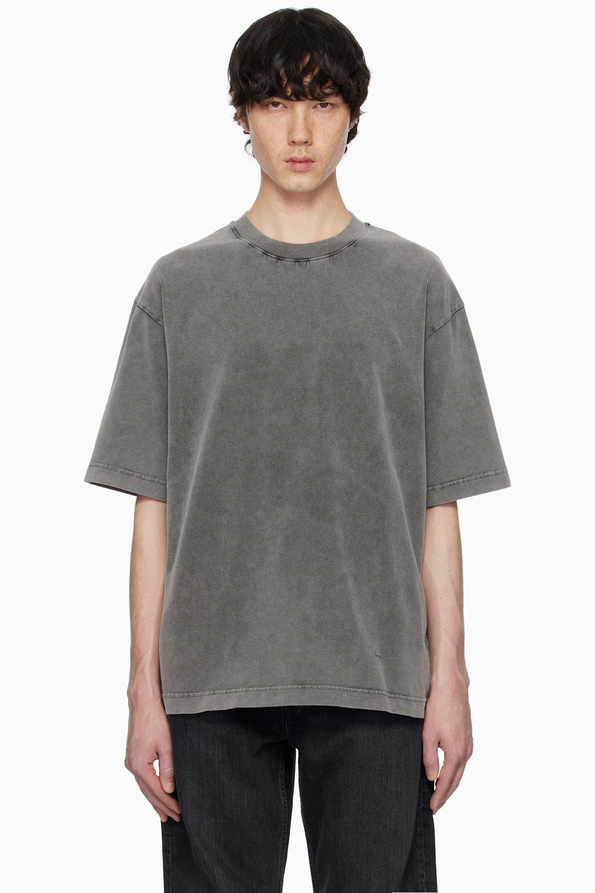 Gray Relaxed Fit Crew Neck T-shirt
