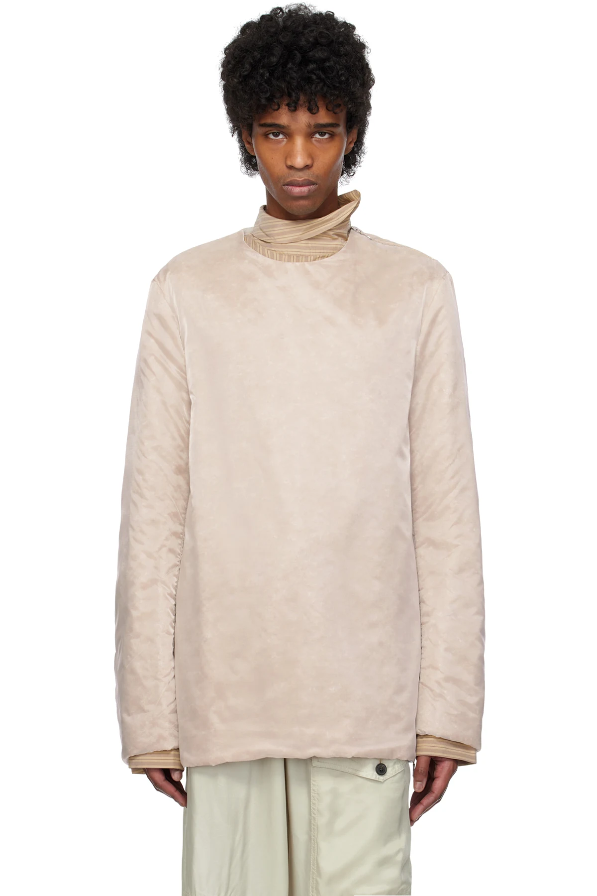 Pink Organza Long Sleeve Top
