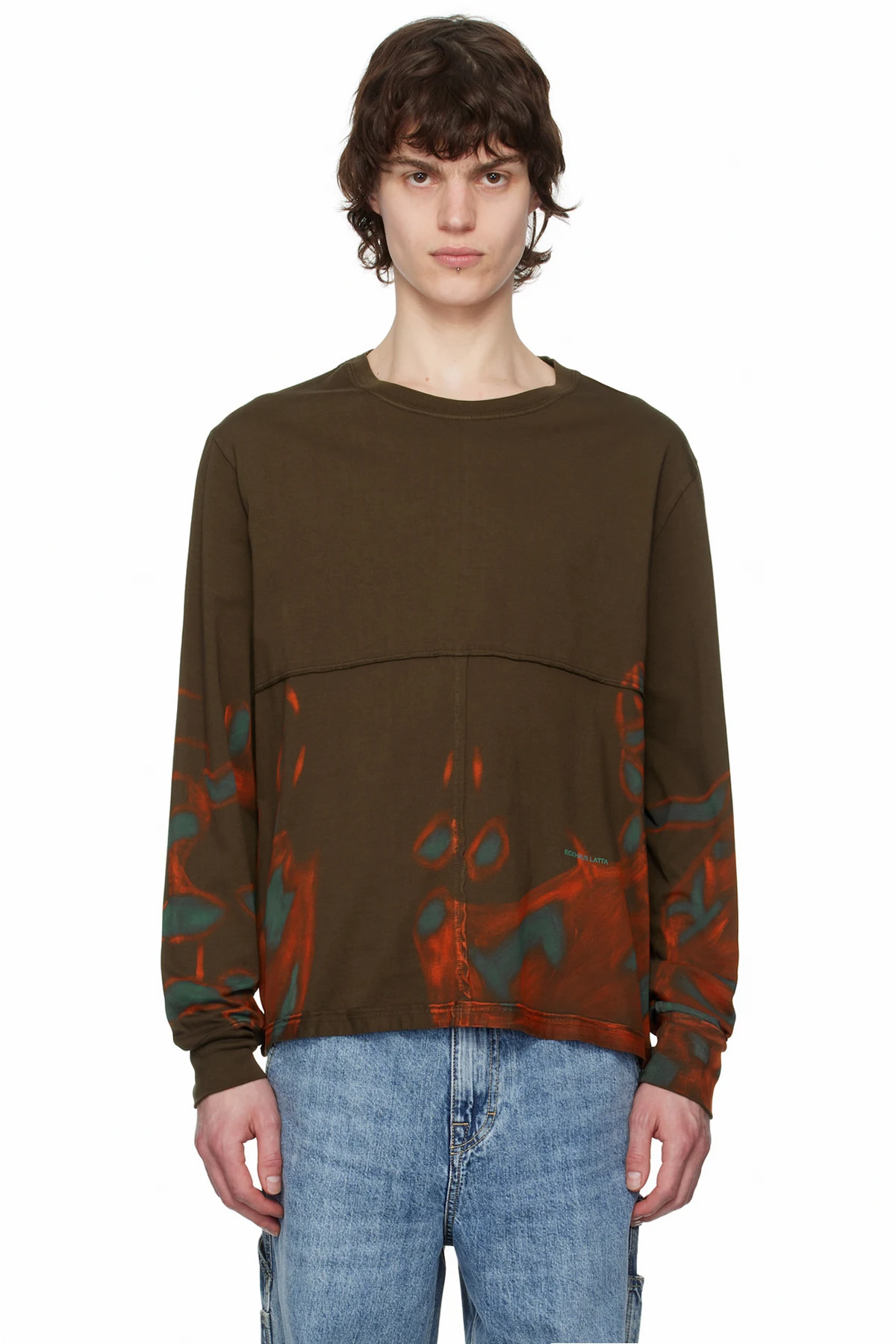 Brown Lapped Long Sleeve T-shirt