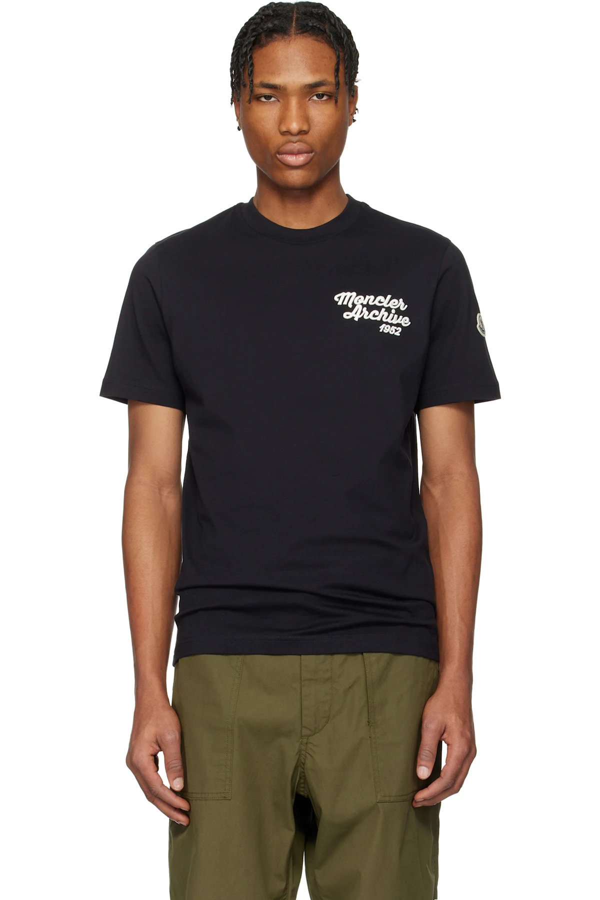 Navy Embroidered Logo Cotton T-shirt