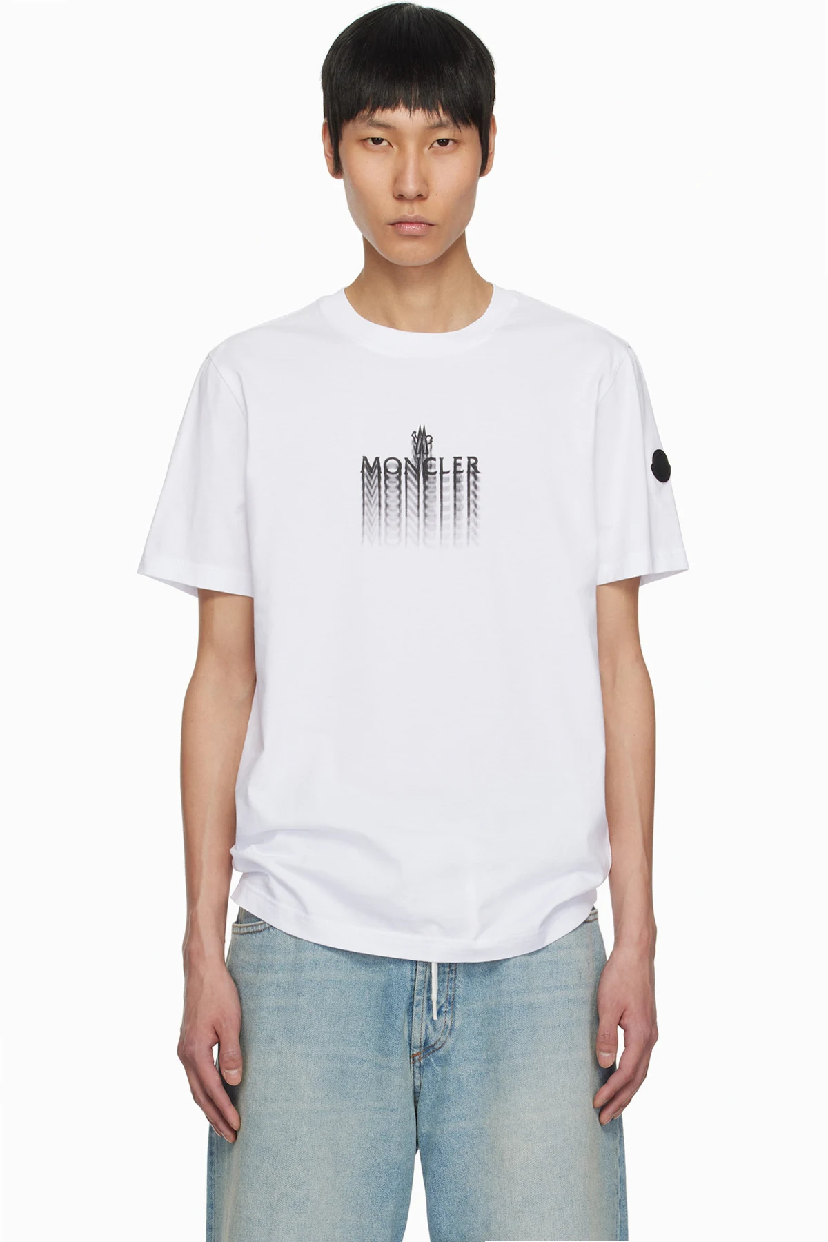 White Faded Logo Cotton T-shirt