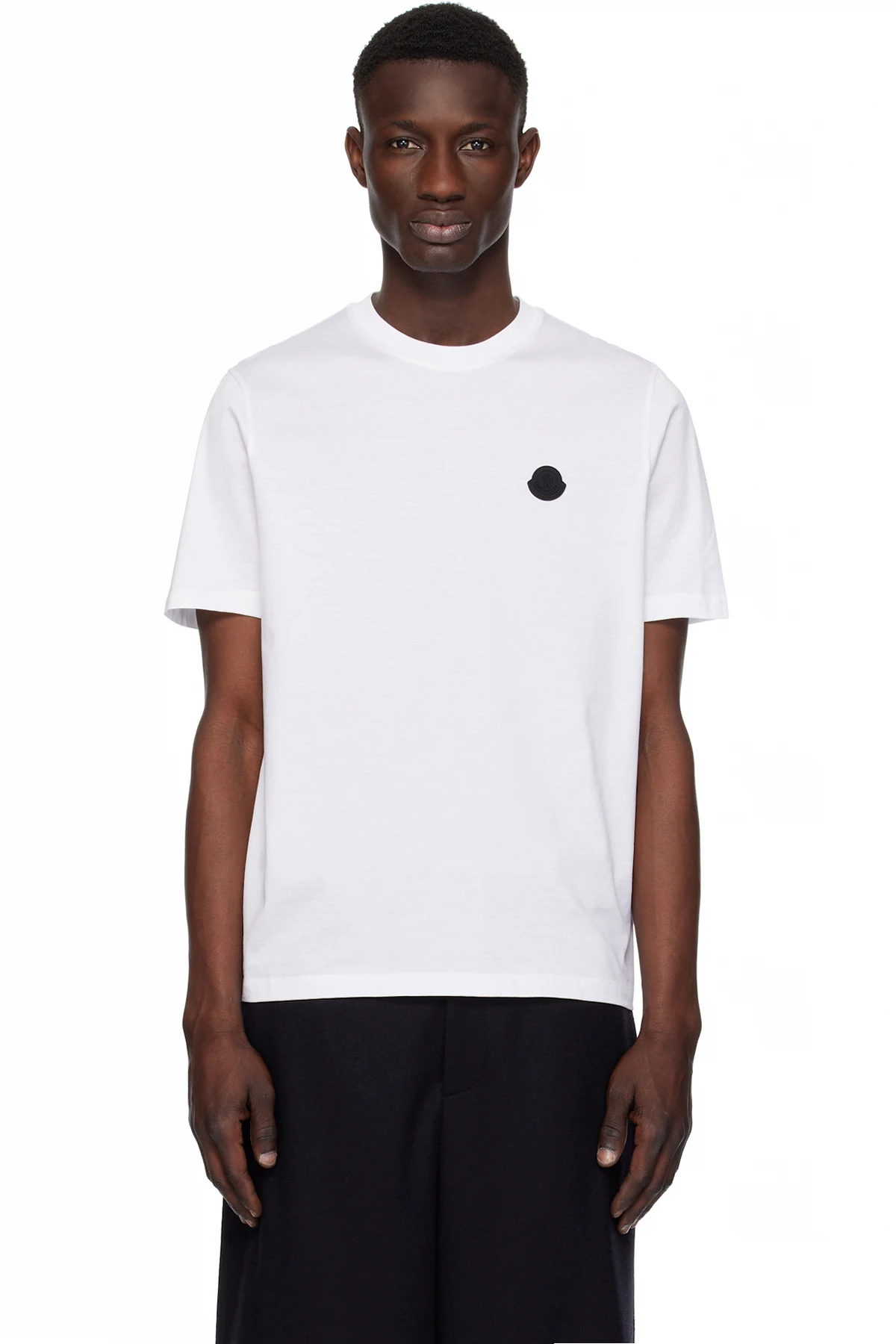 White Vertical Back Logo Cotton T-shirt
