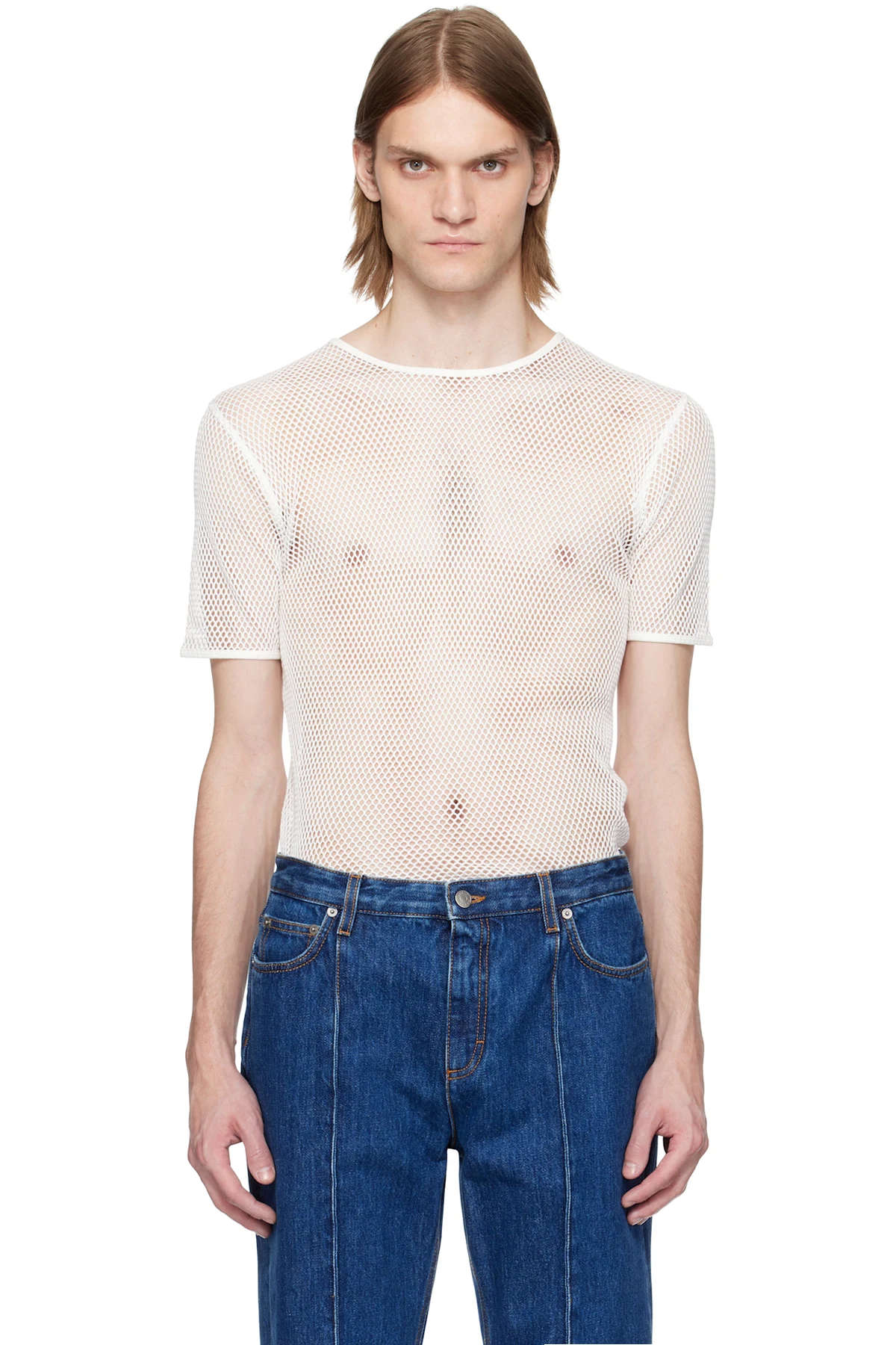 White Fishnet T-shirt