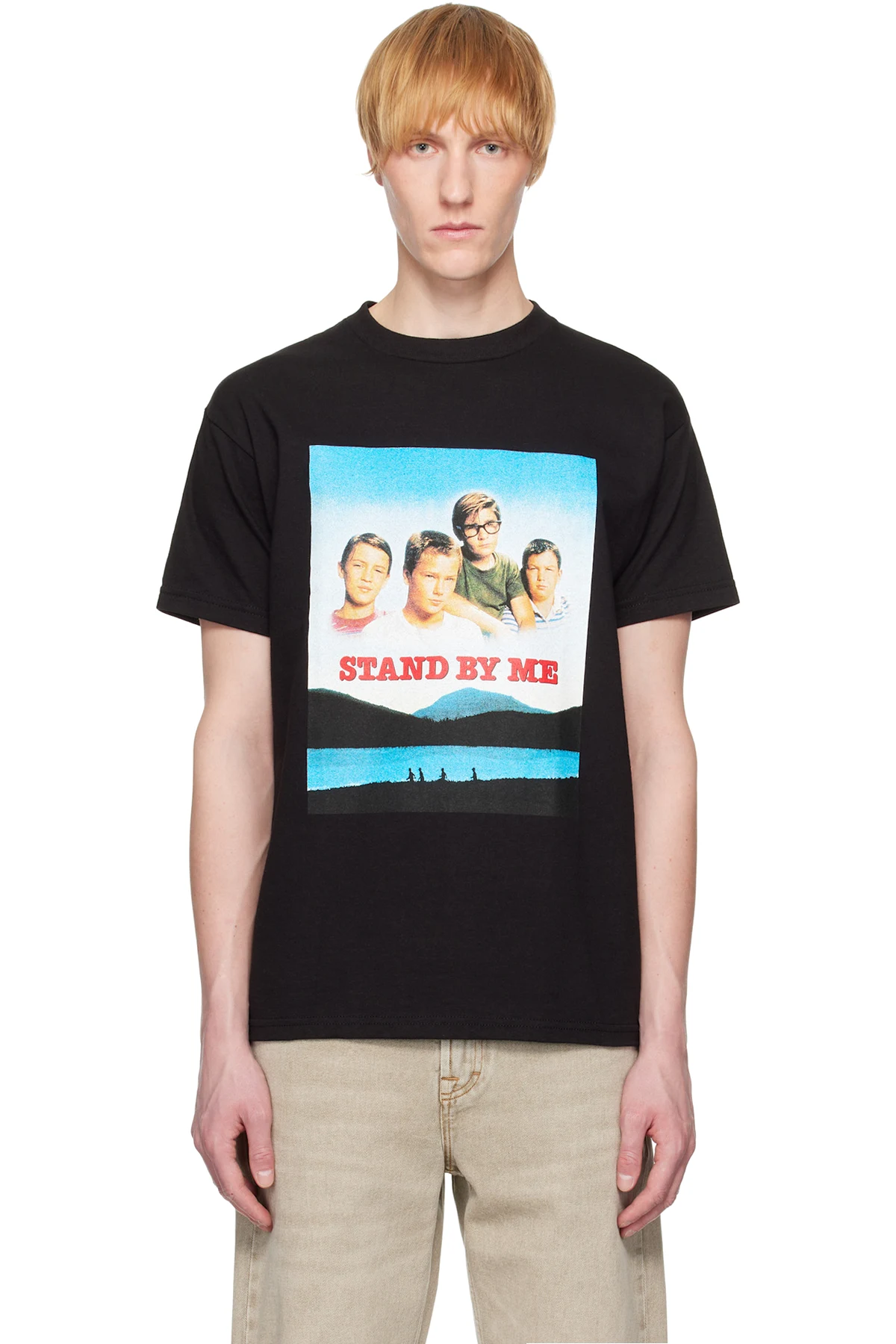 Black 'Stand By Me' Crew Neck T-shirt
