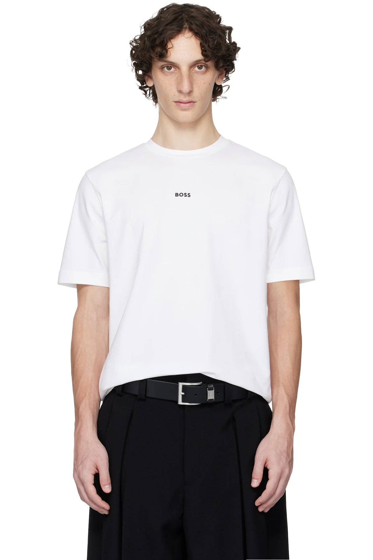 White Relaxed-Fit Stretch Cotton Logo T-shirt
