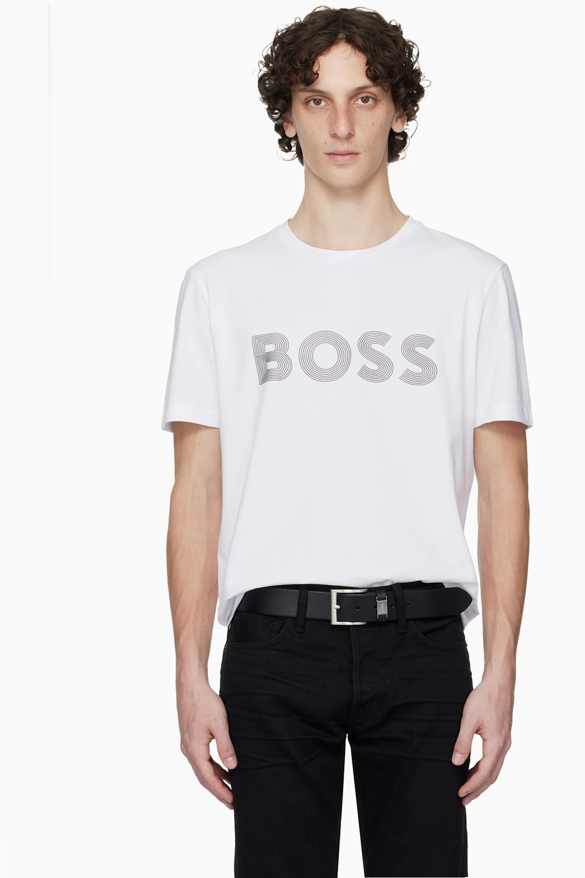 Two-Pack Black & White Printed-Logo T-shirts