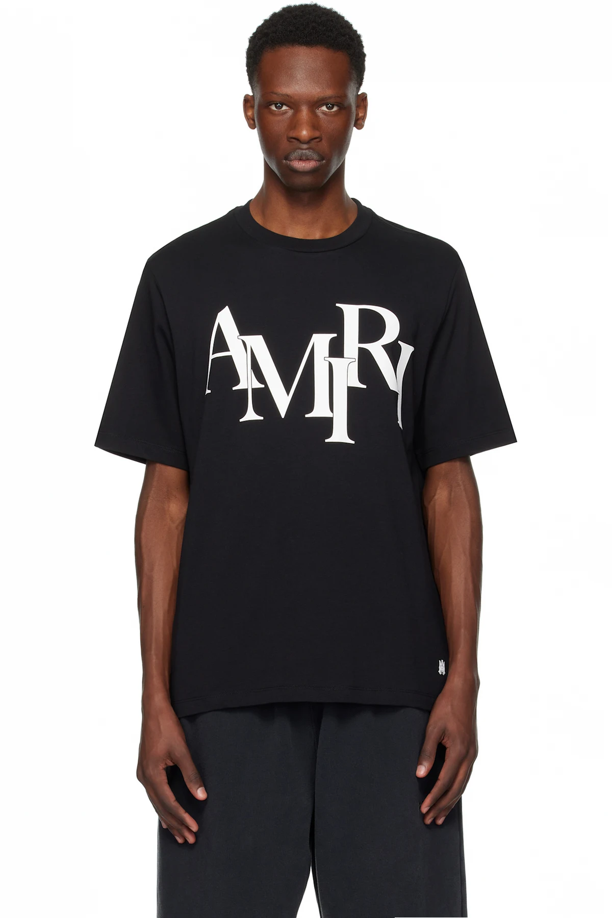 Black 'Amiri' Staggered Logo T-shirt