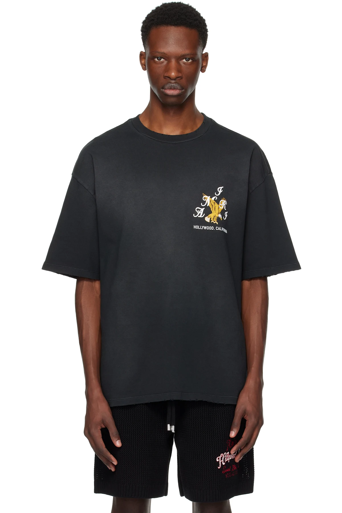 Black 'AMIRI' Eagle Oversized T-shirt