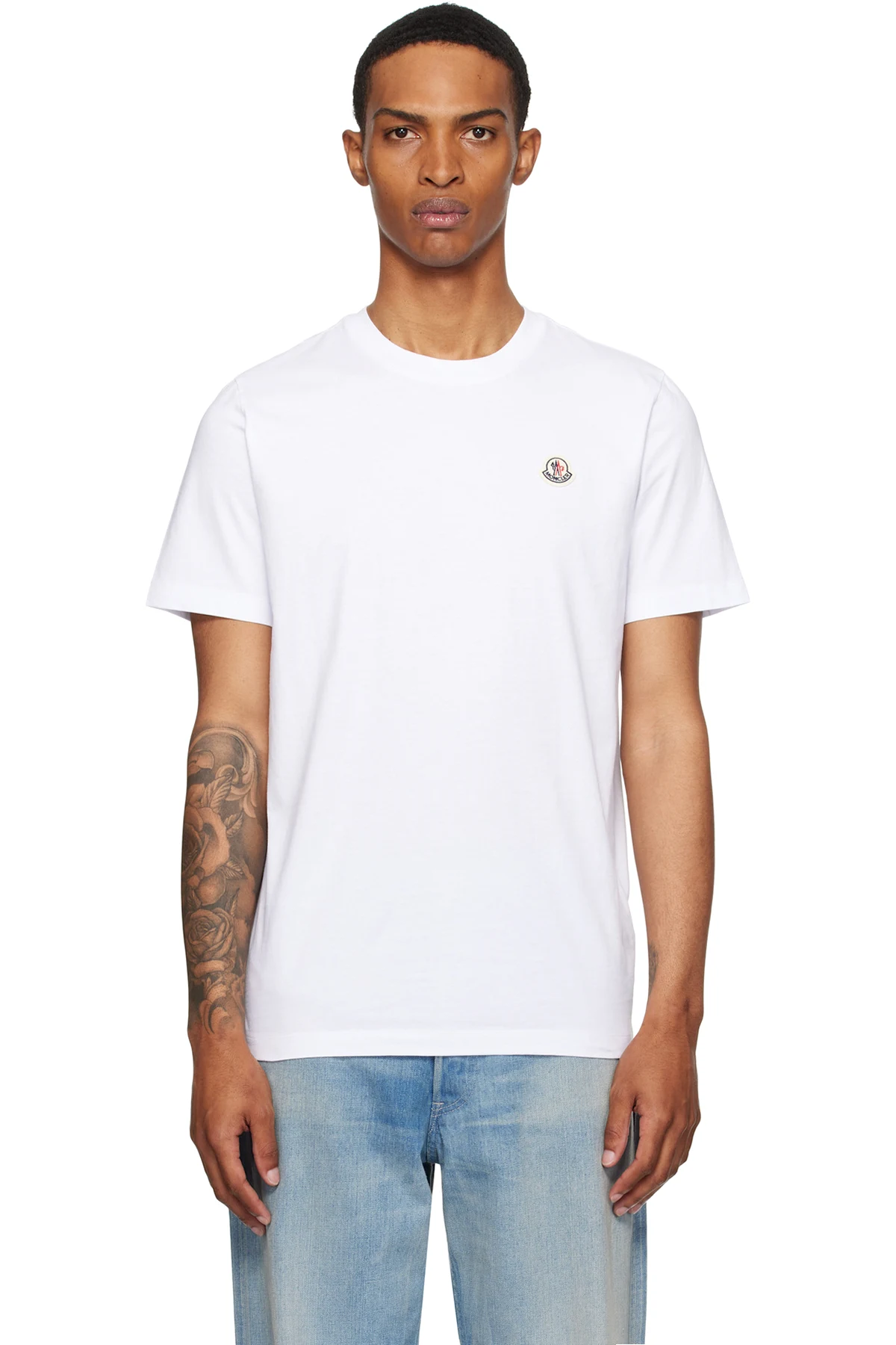 Three-Pack White Logo Patch Cotton T-shirts