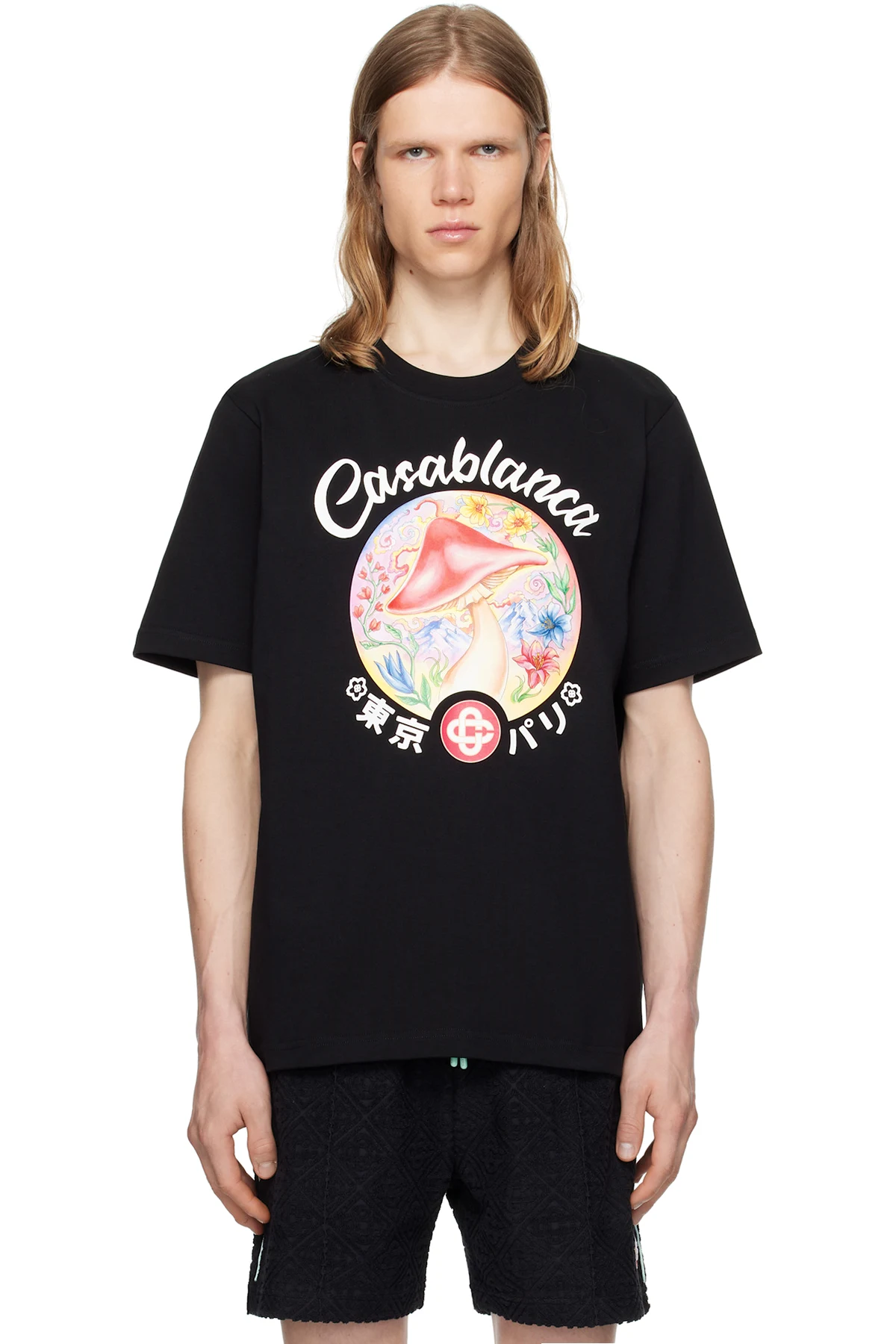 Black Mushroom Emblem T-shirt