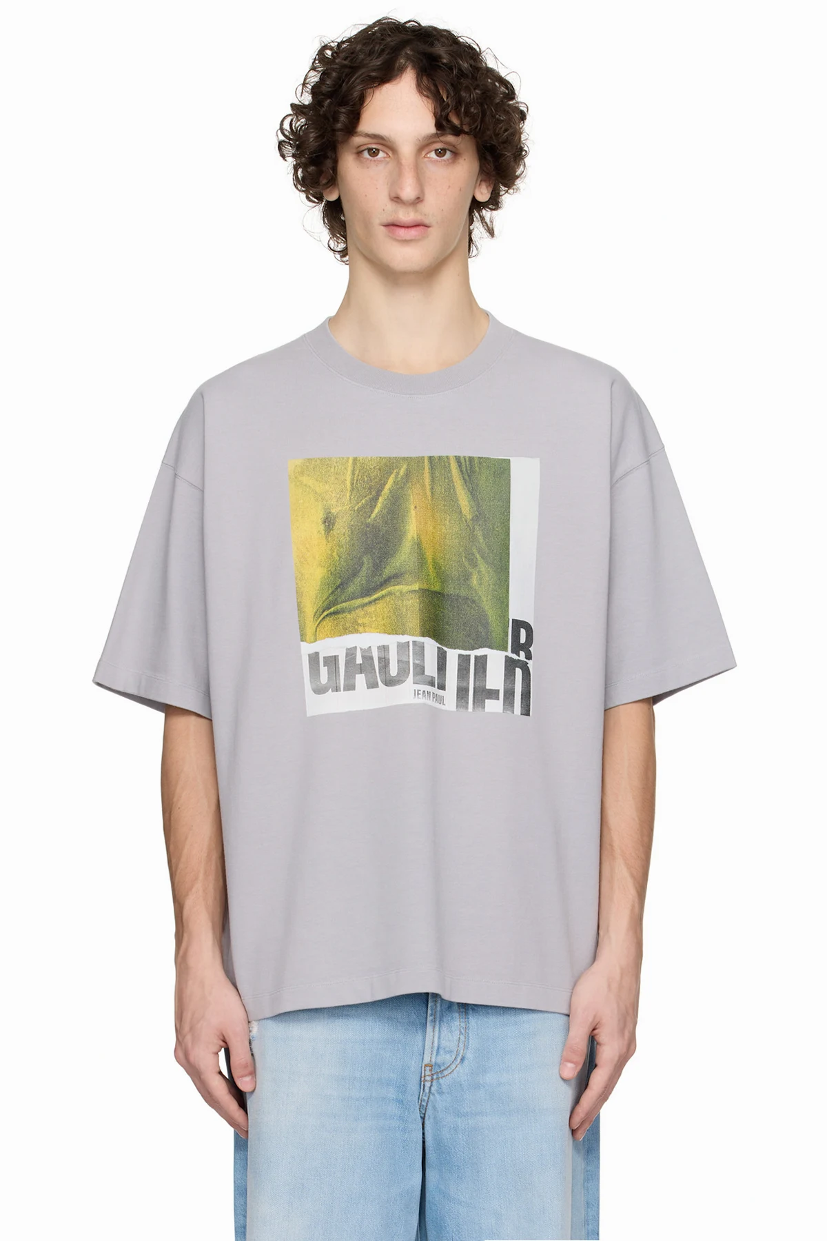 SSENSE Exclusive Gray Cotton Oversized Printed Water T-shirt