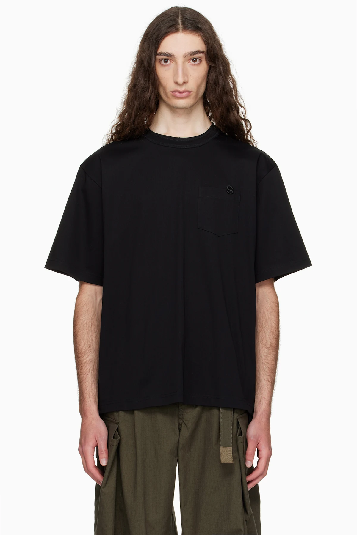 Black 'S' Cotton Jersey T-shirt
