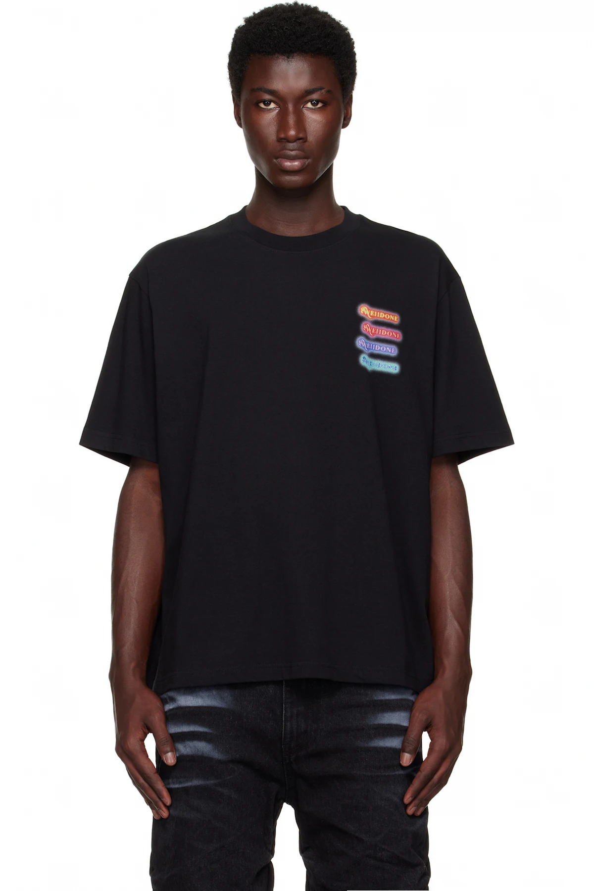 Black Neon Logo Short Sleeved T-shirt