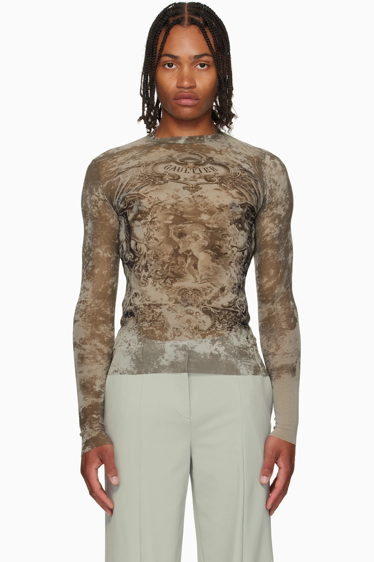 Beige 'The Médaillon' Top