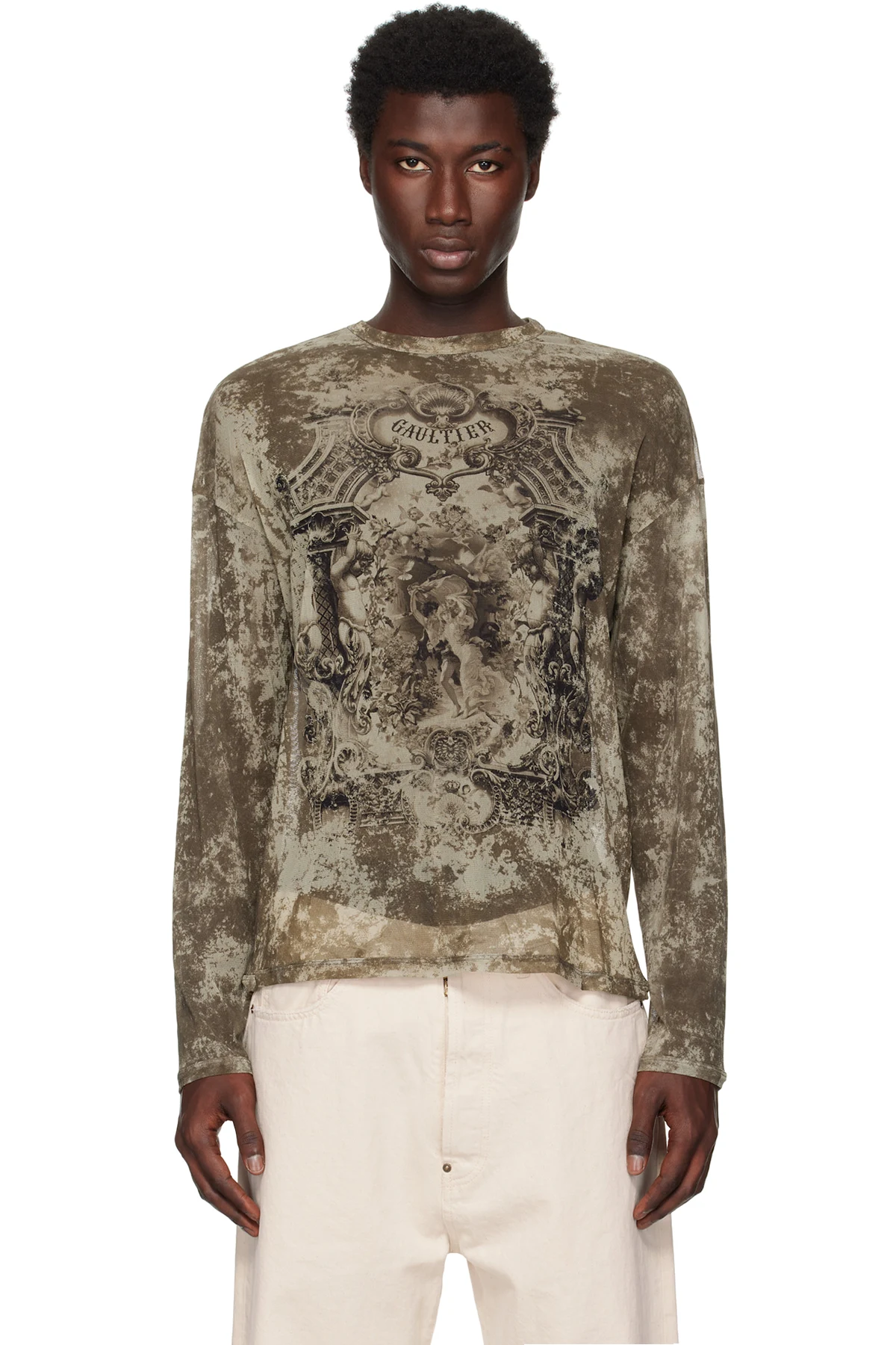 Beige 'The Oversized Médallion' Top