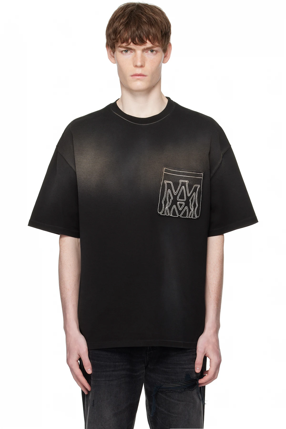 Black MA Outline Oversized T-shirt