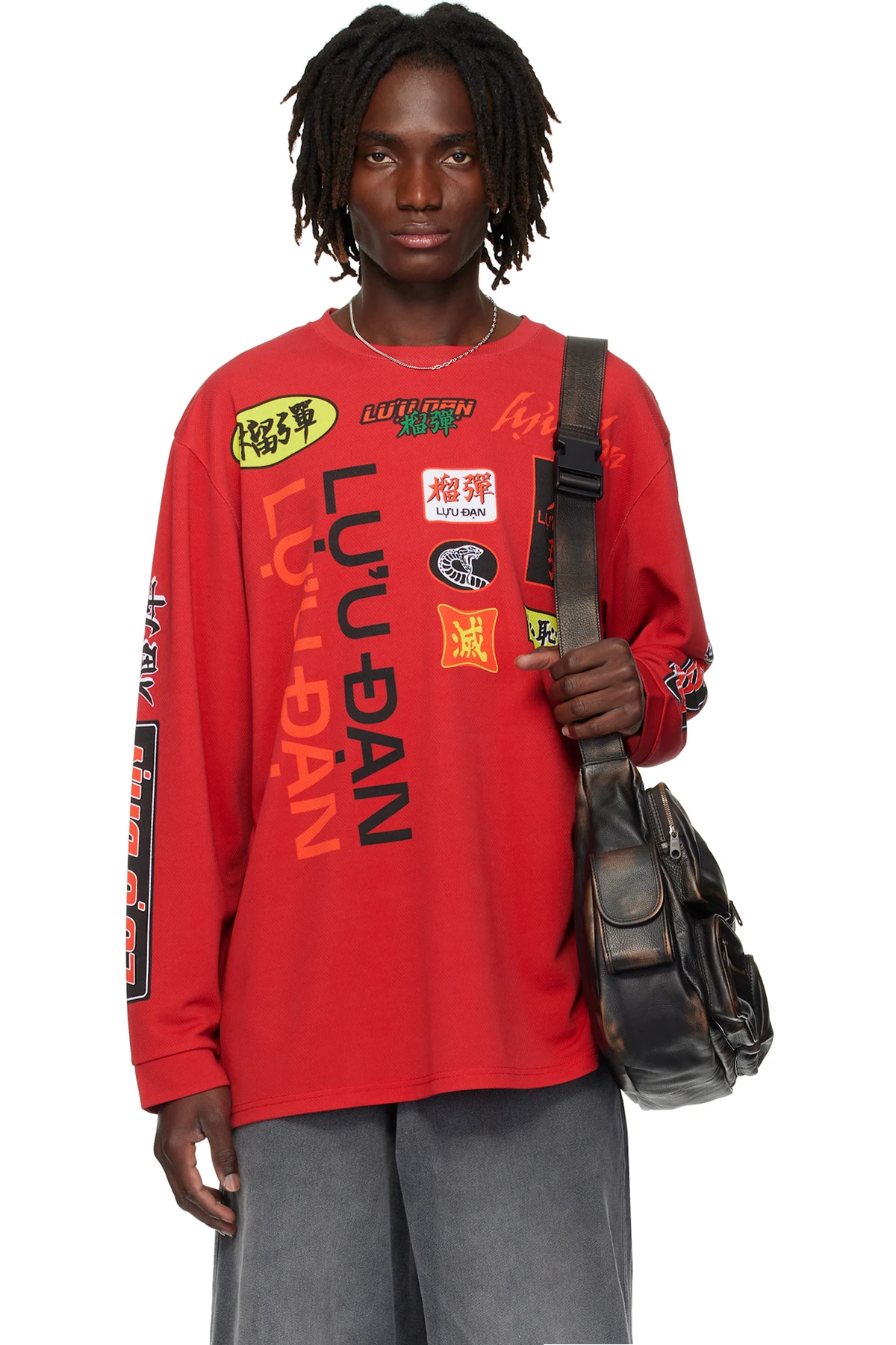 Red Oversized Long Sleeve Jersey