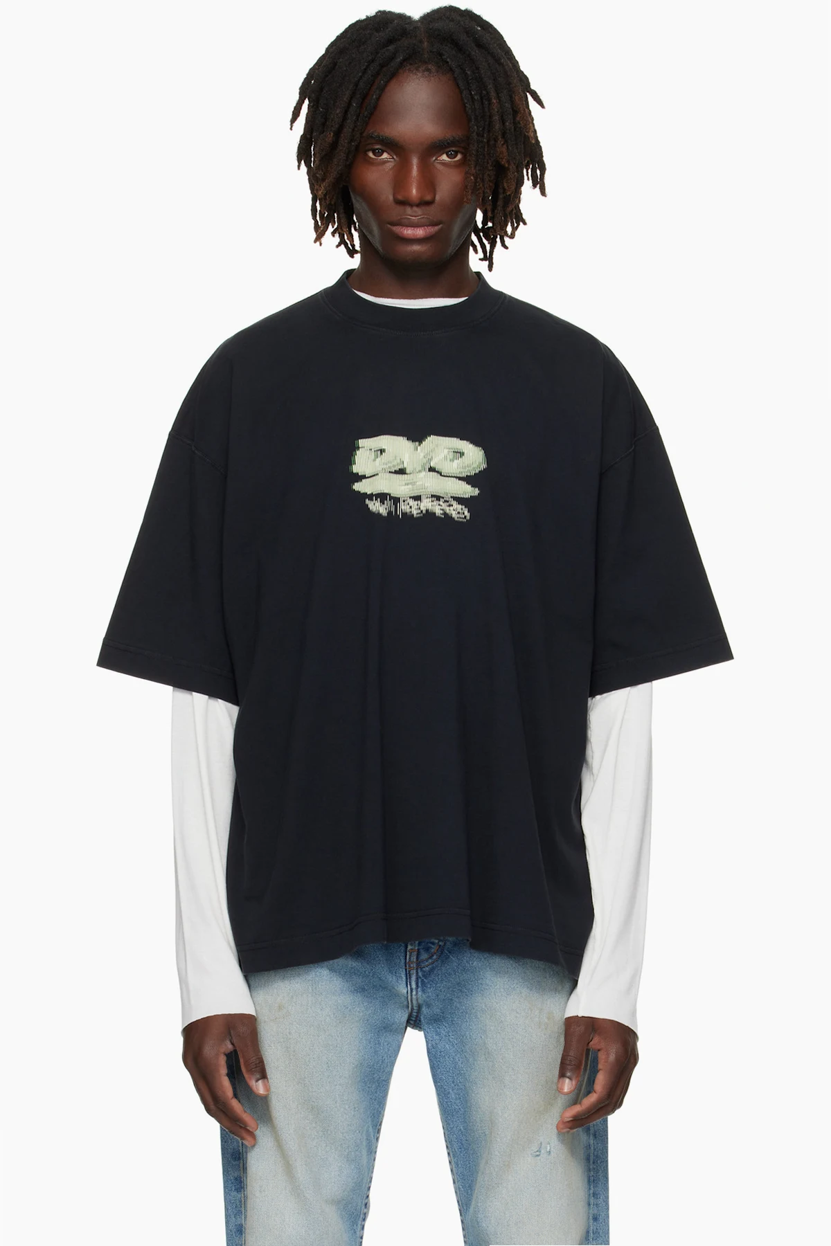 Black 'DVD' Regular T-shirt