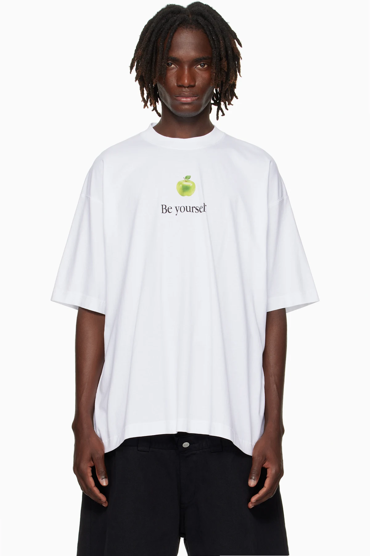 White 'Be Yourself' Oversized T-shirt