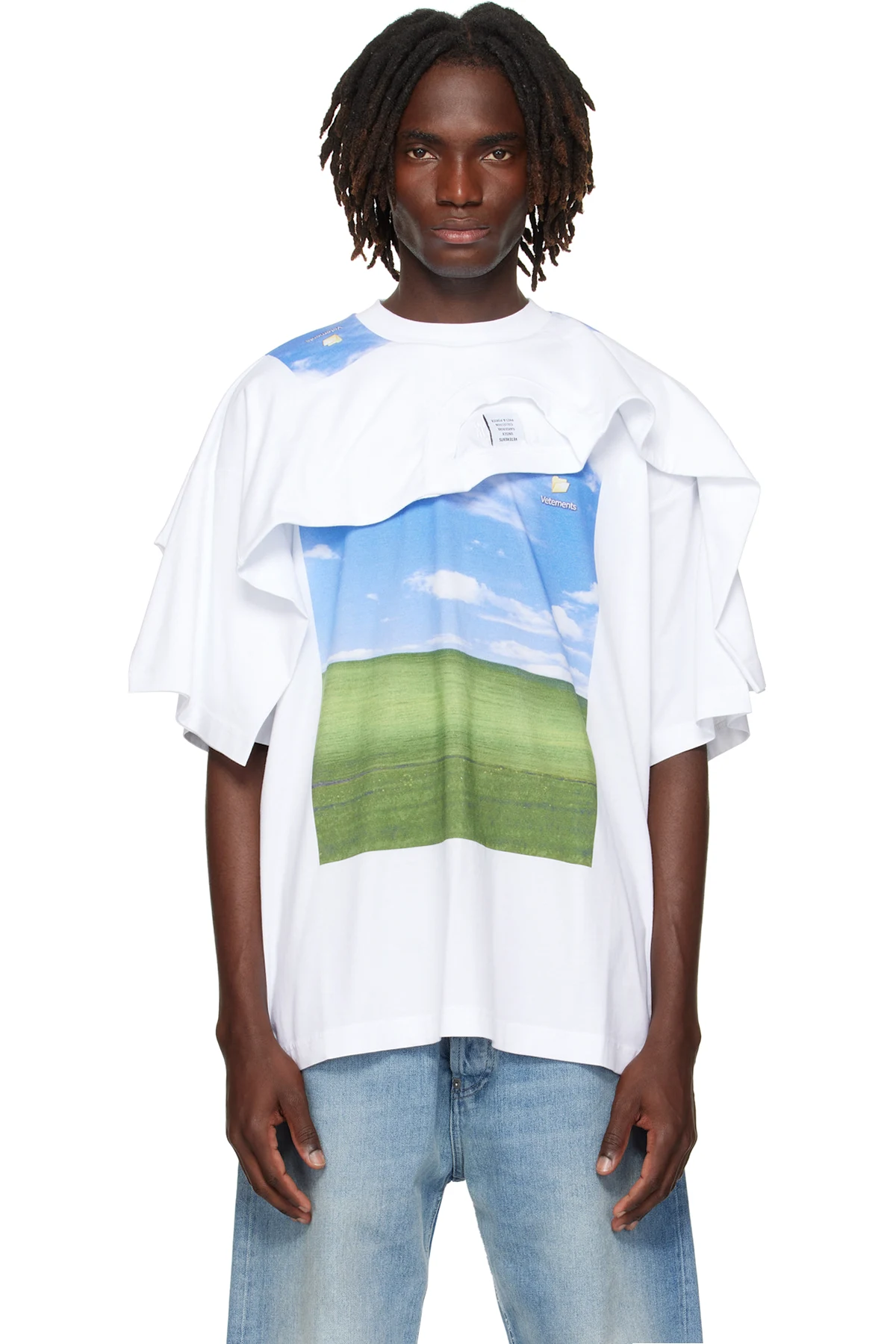 White Desktop Double Layered T-shirt
