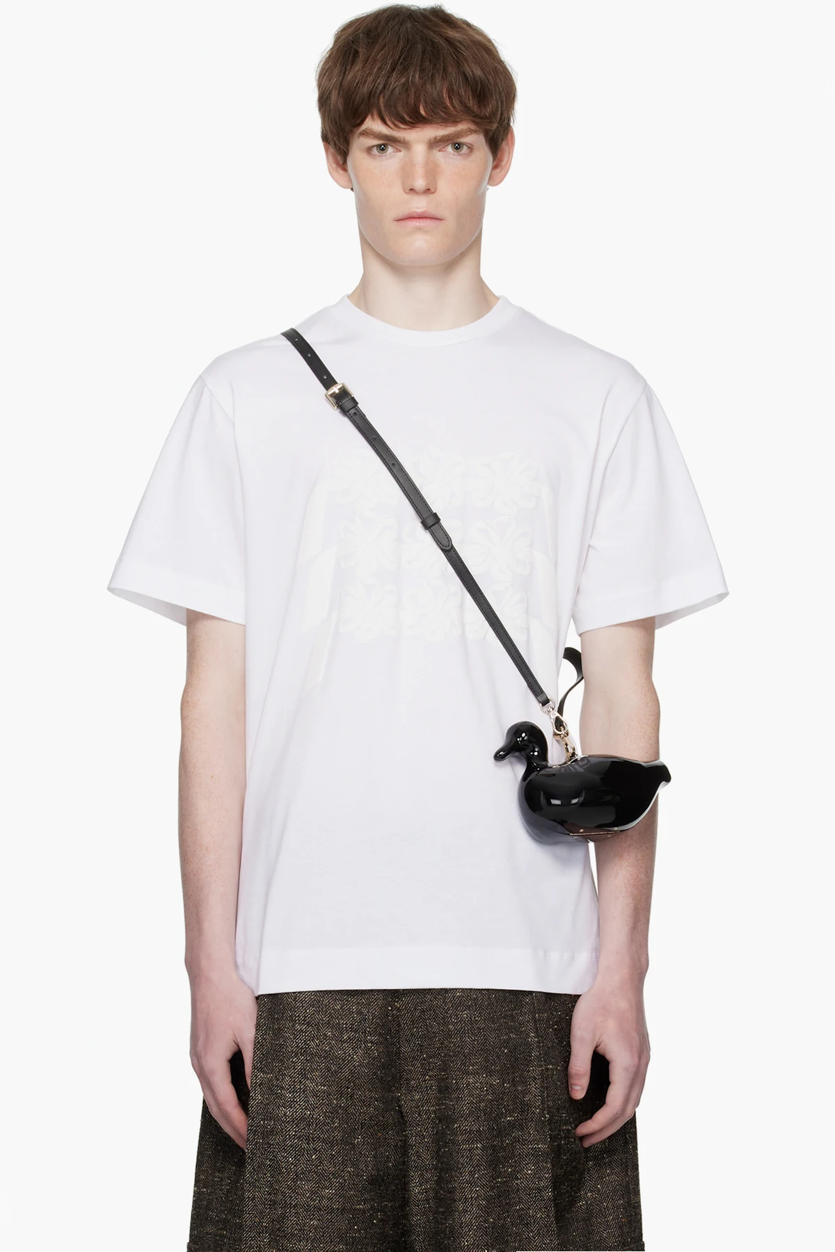 White Ribbon Daisy Chain Print T-shirt