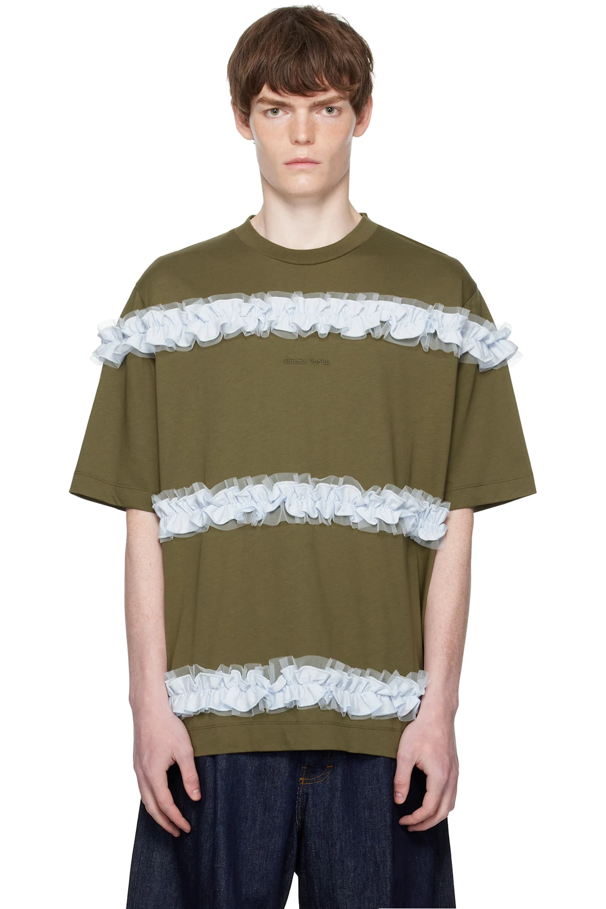 Khaki Ruffle Frill T-shirt