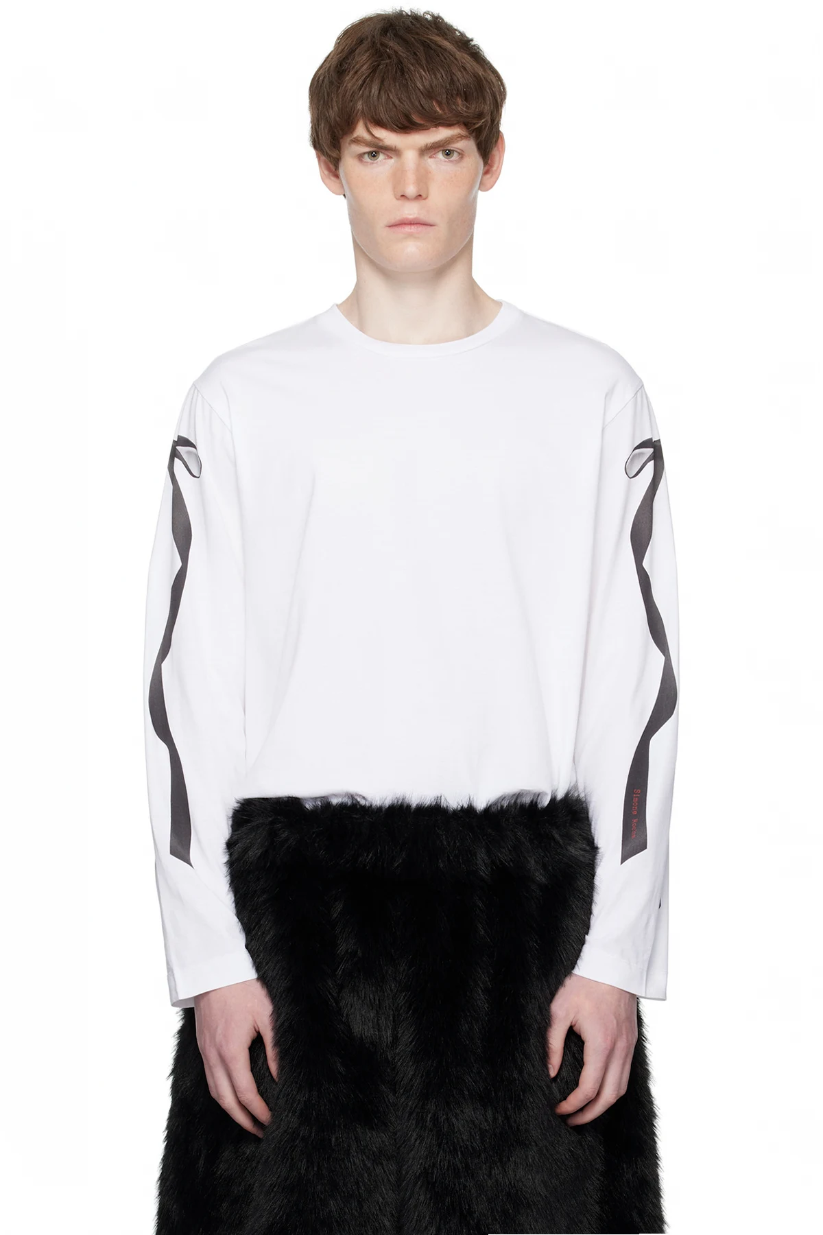 White Ribbon Bow Tail Long Sleeve T-shirt