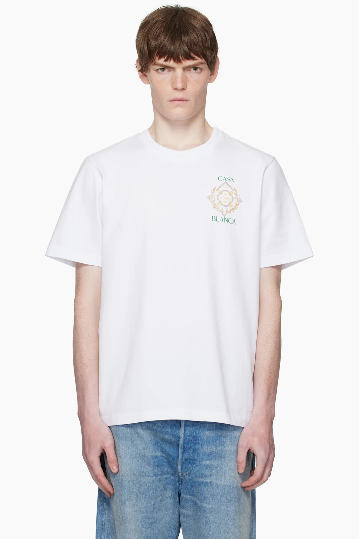 White Championship Diamond Printed T-shirt